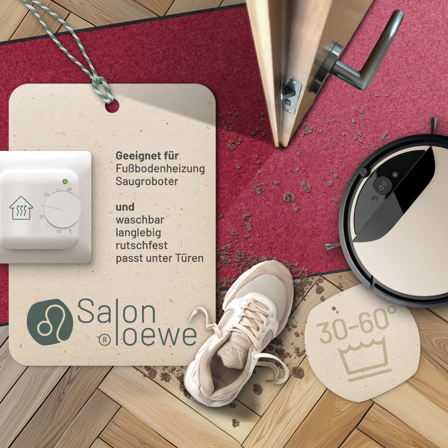 salonloewe-weinrot-teppich-75-x-190-cm-rutschfeste-schmutzfangmatte-mit-polyamid image 3