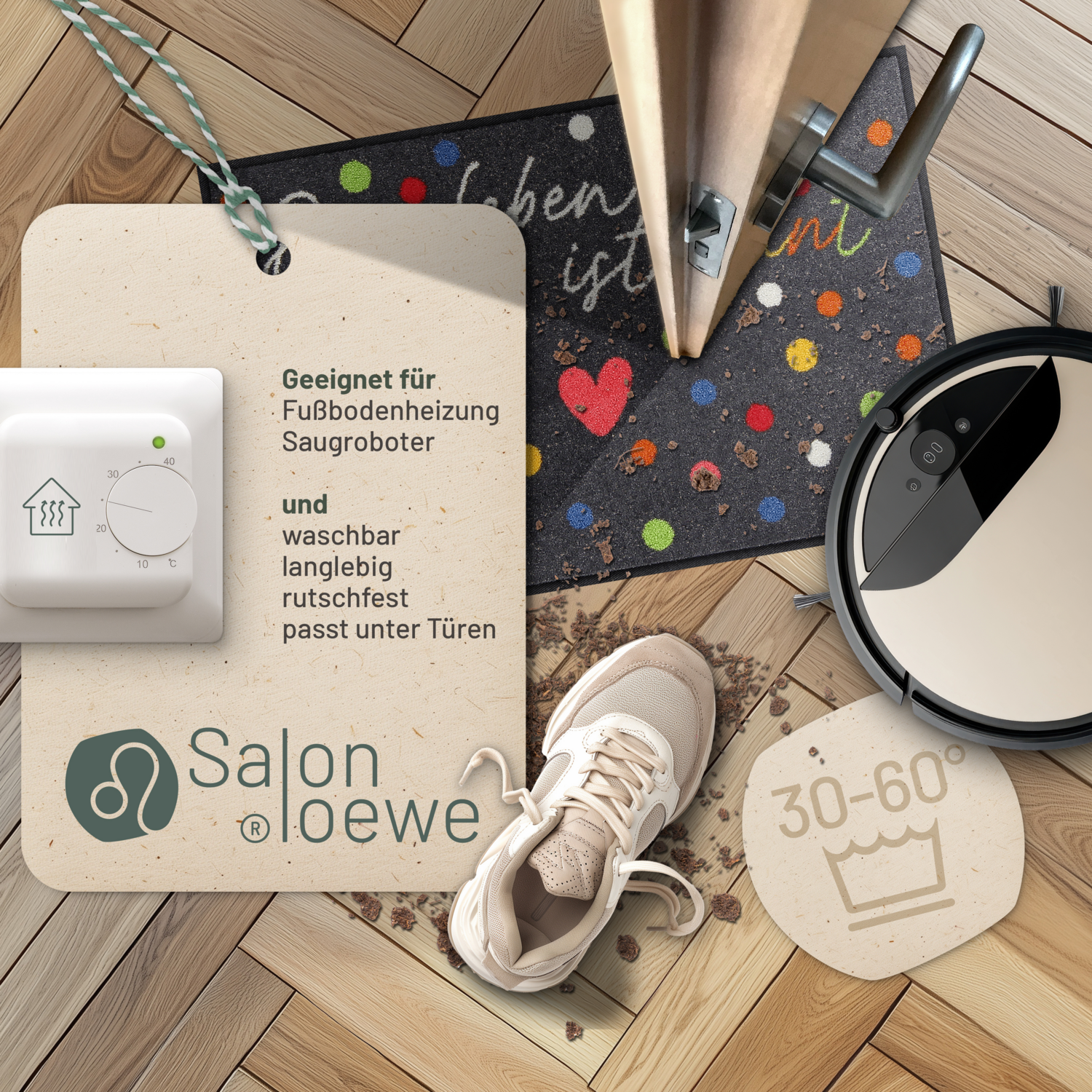 salonloewe-buntes-leben-eingangsmatte-50-x-75-cm-bunte-schmutzfangmatte-mit-herz image 3