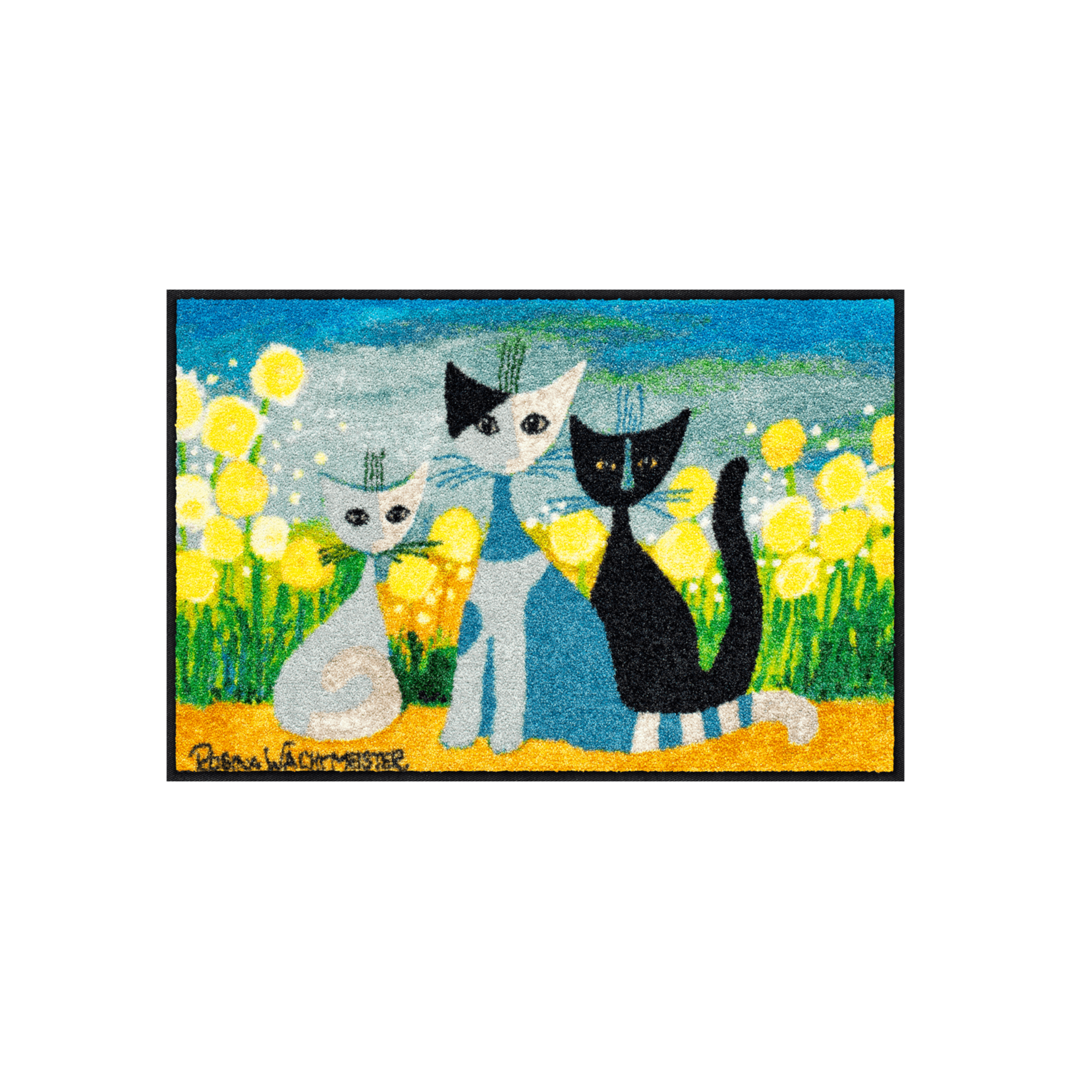 salonloewe-springtime-eingangsmatte-50-x-75-cm-schmutzfangmatte-mit-katzenmotiv- image 1