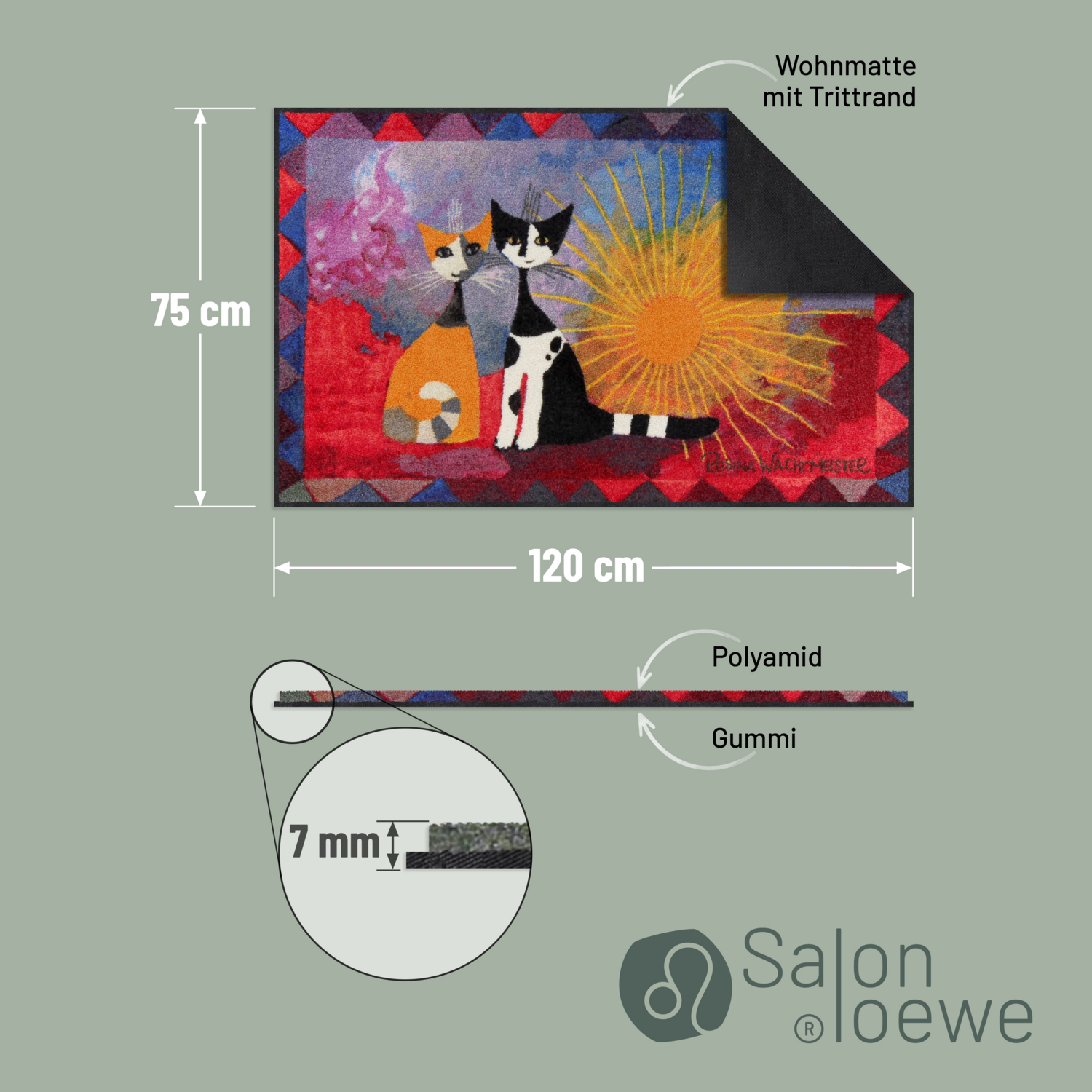 salonloewe-noi-due-teppich-75-x-120-cm-k-nstlerischer-waschteppich-mit-katzenmot image 4