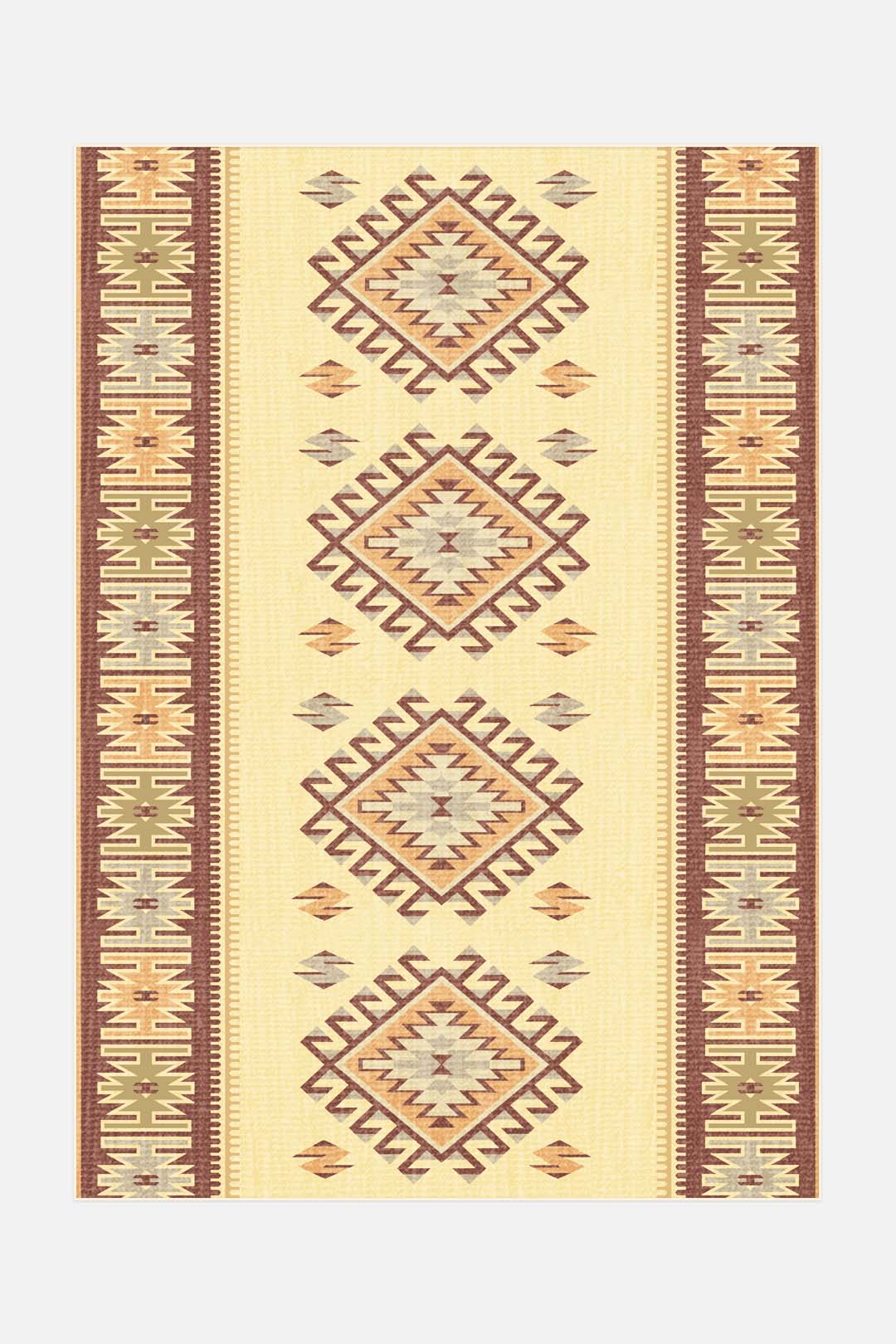 teppana-margo-kelim-teppich-waschbarer-teppich-im-marokkanischen-kelim-stil-brau image 1