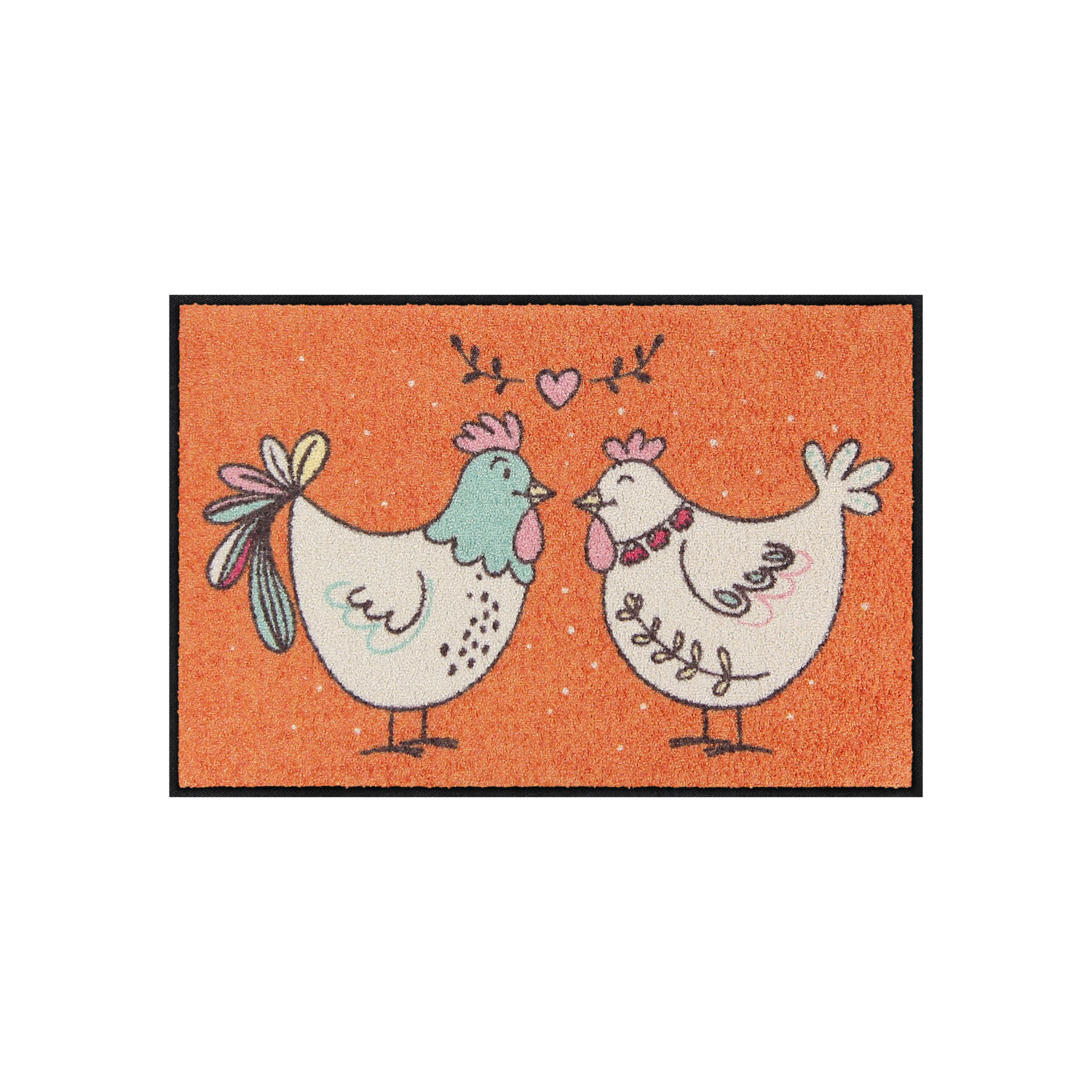 salonloewe-charming-chicken-eingangsmatte-50-x-75-cm-waschbare-fu-matte-mit-h-hn image 1