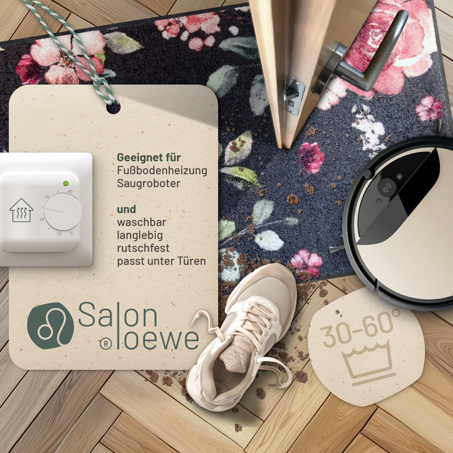 salonloewe-beverly-teppich-75-x-120-cm-waschbare-fu-matte-mit-romantischem-blume image 3