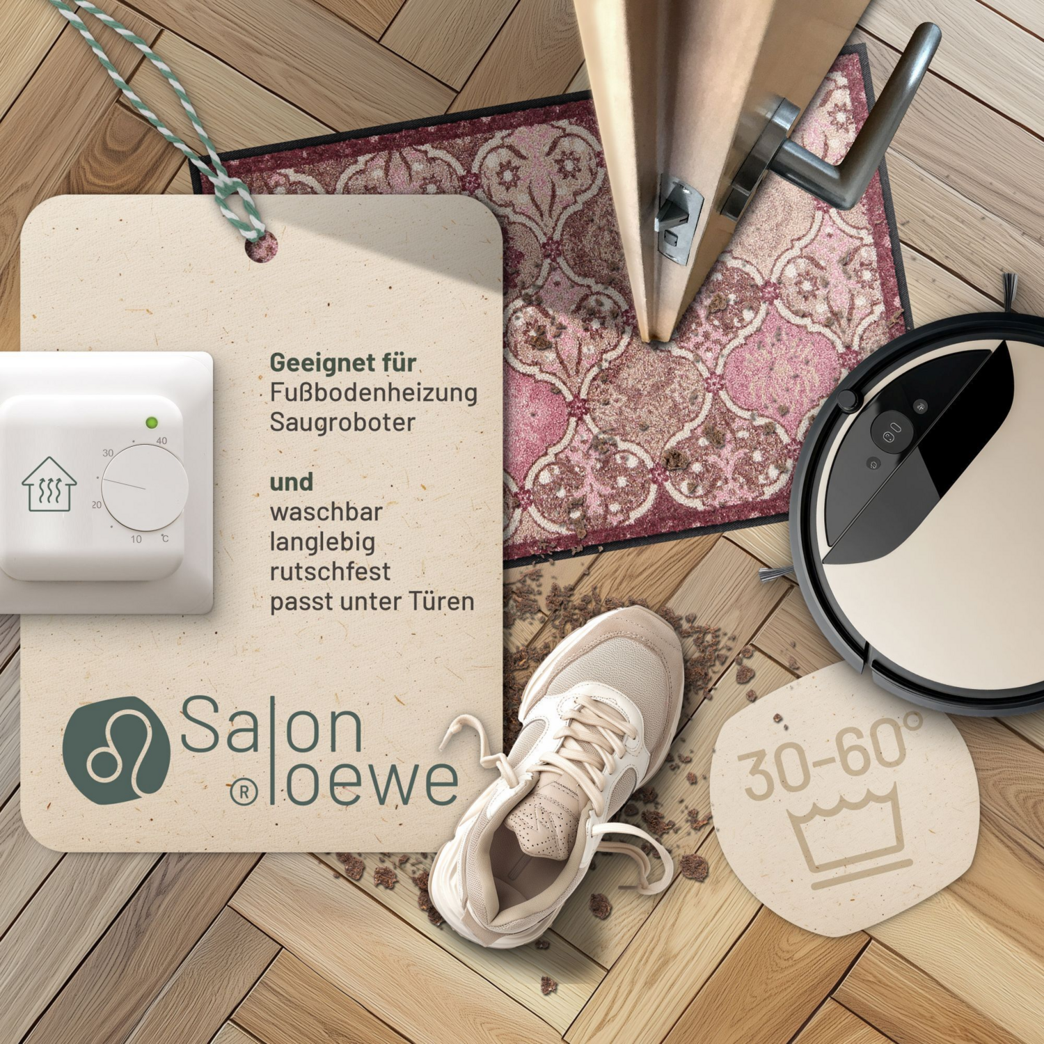 salonloewe-junis-rose-eingangsmatte-50-x-75-cm-elegante-waschbare-fu-matte-in-ro image 2