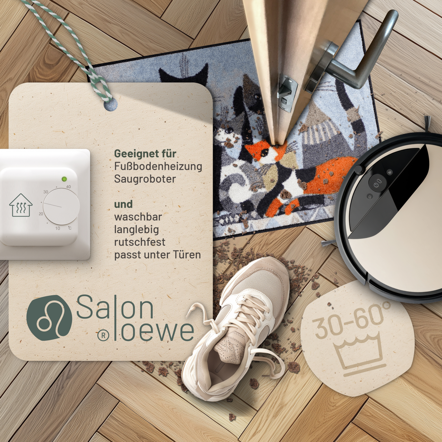 salonloewe-siamo-in-sei-waschbare-schmutzfangmatte-50-x-75-cm-katzen-design-poly image 3