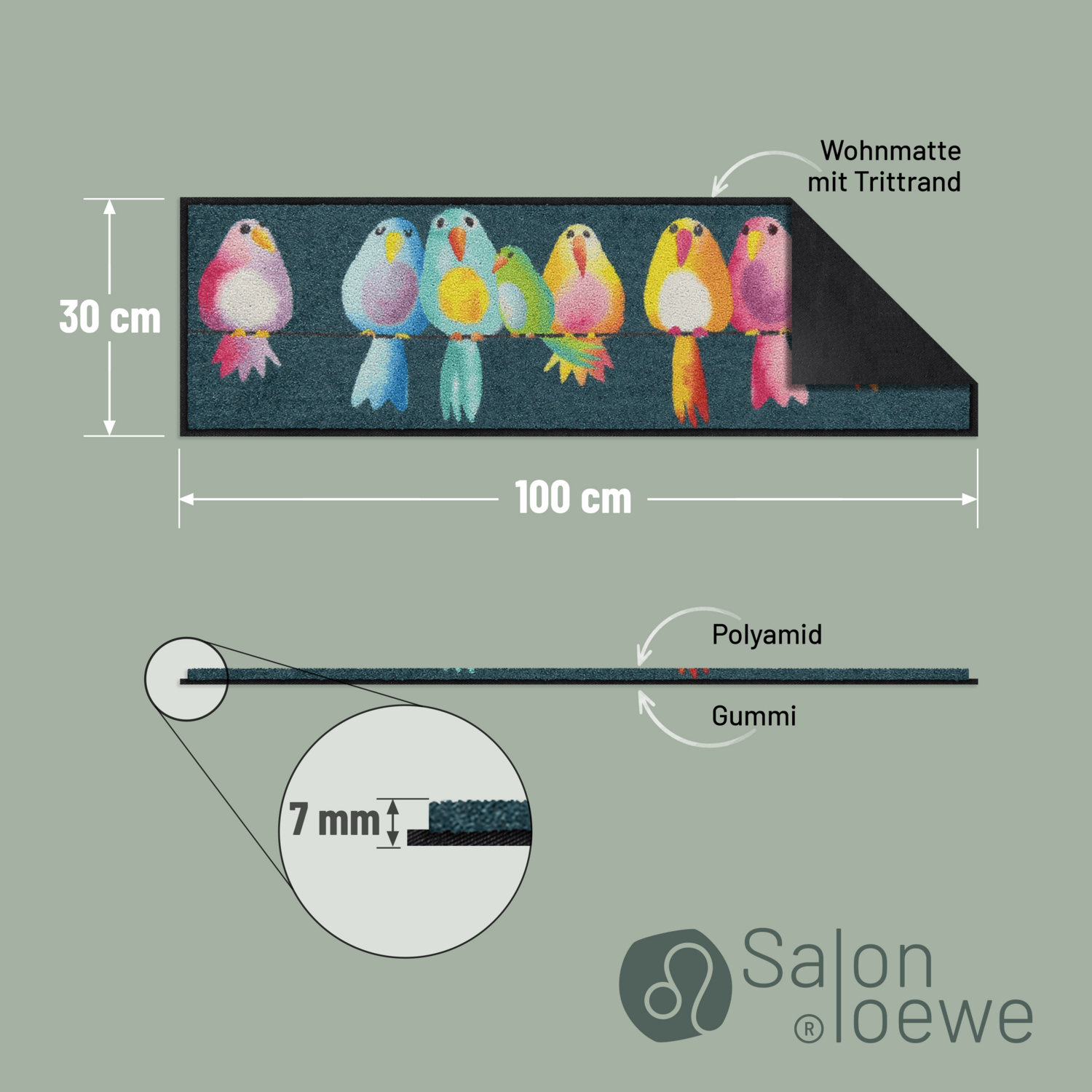 salonloewe-fussmatte-rainbow-birds-eingangsmatte-30-x-100-cm-bunte-schmutzfangma image 4