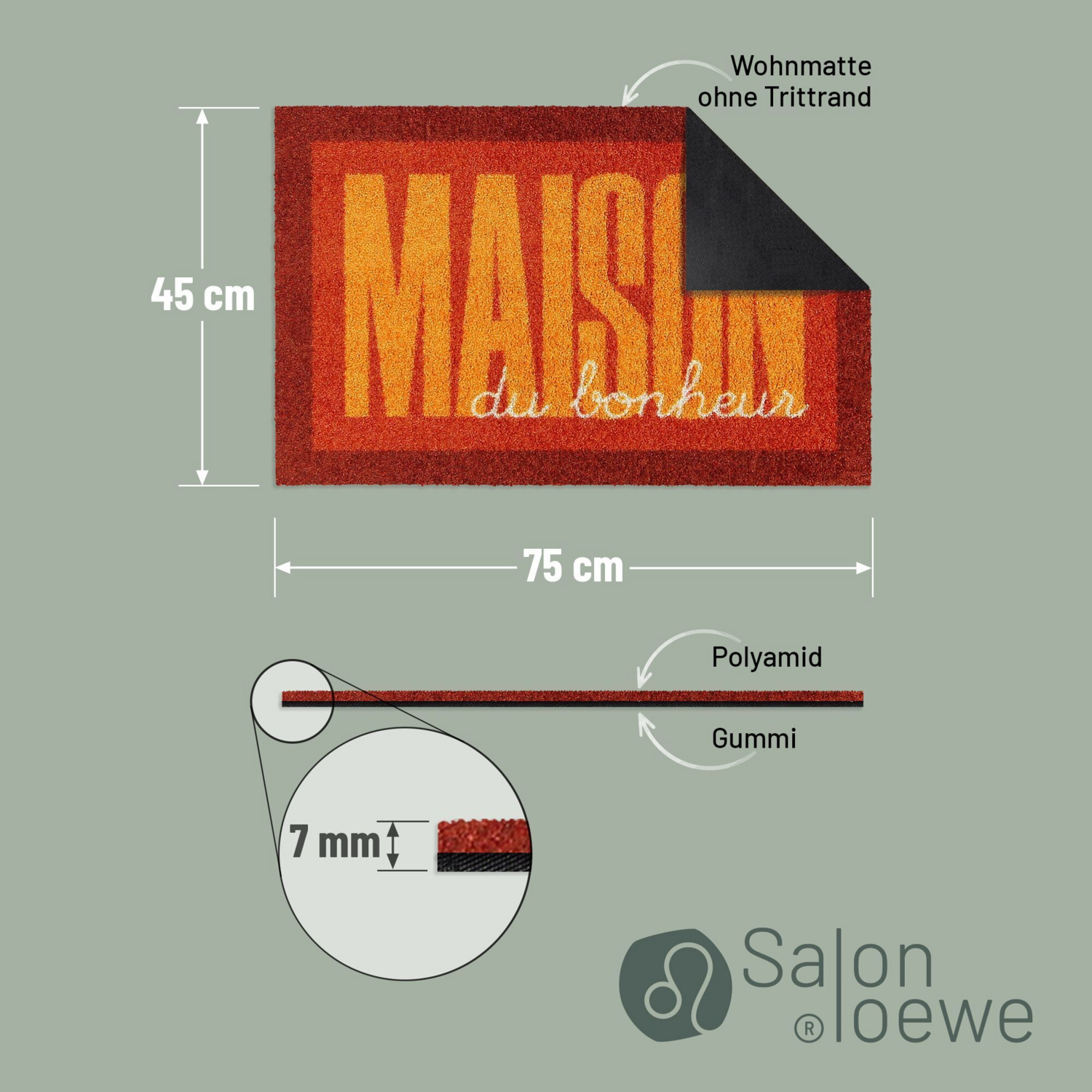 salonloewe-maison-frame-eingangsmatte-45-x-70-cm-in-orange-rutschfeste-schmutzfa image 4