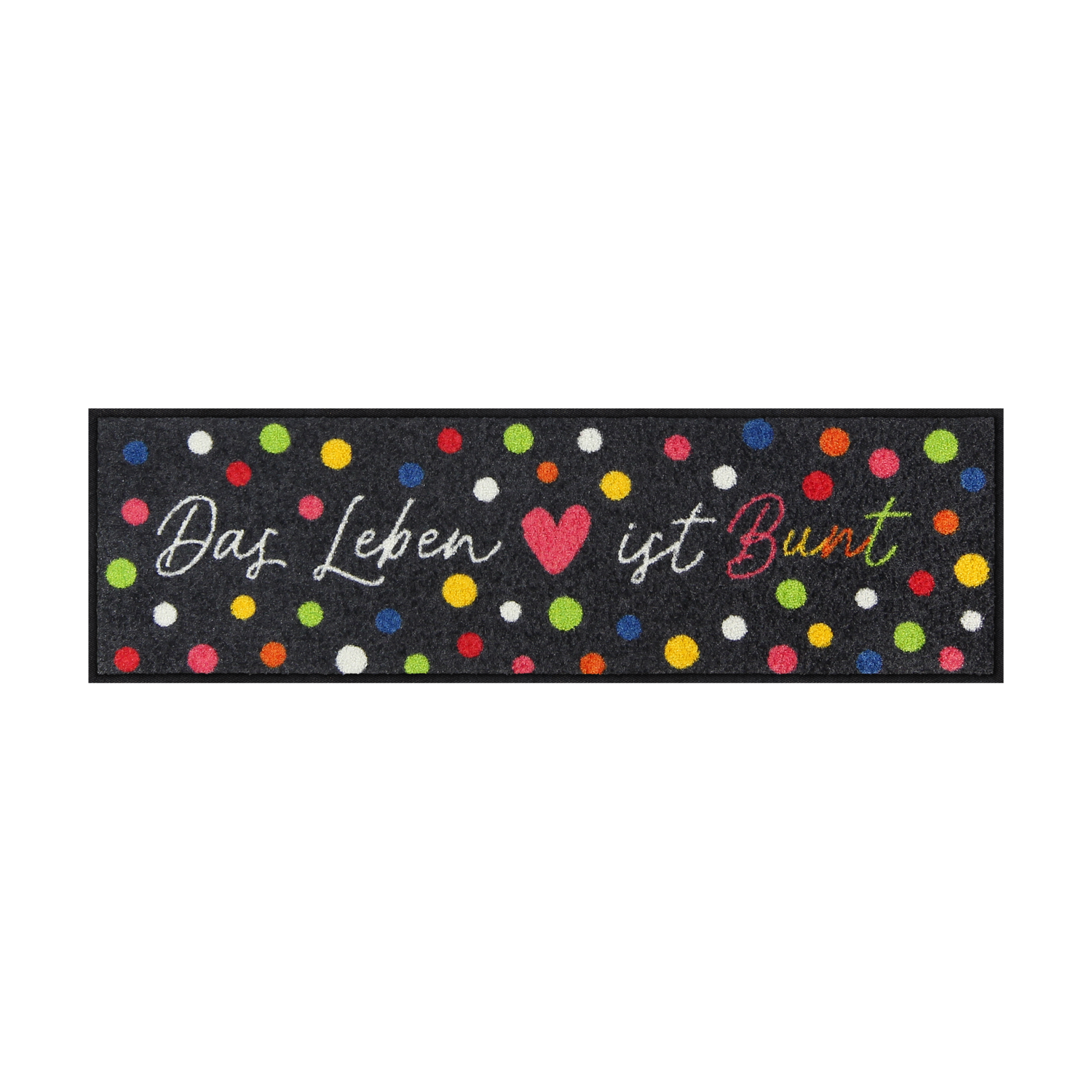 salonloewe-buntes-leben-eingangsmatte-30-x-100-cm-waschbare-fu-matte-mit-herz-un image 1