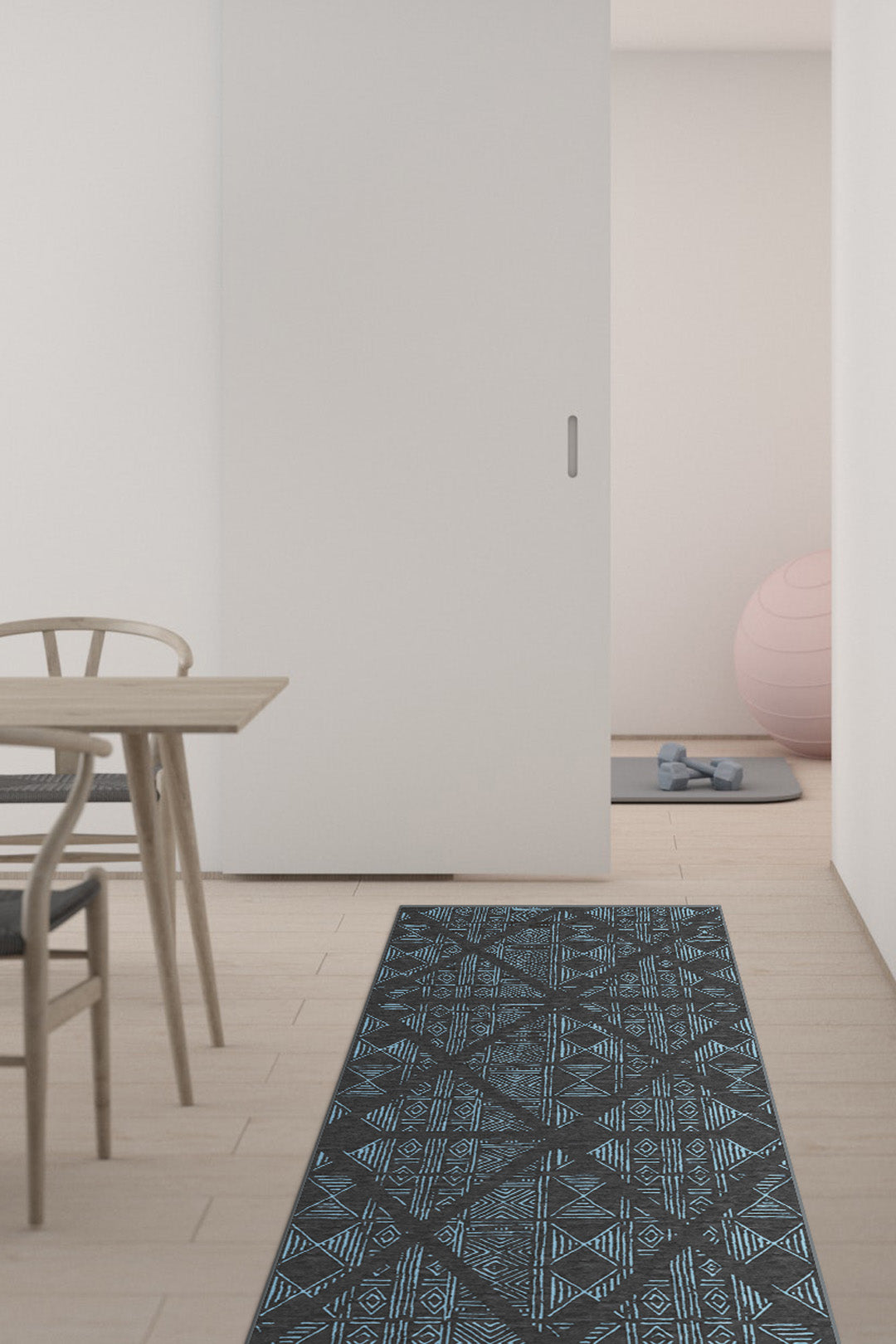 teppana-logan-blau-teppich-waschbarer-indoor-teppich-modern-inkl-rutschfester-ma image 8
