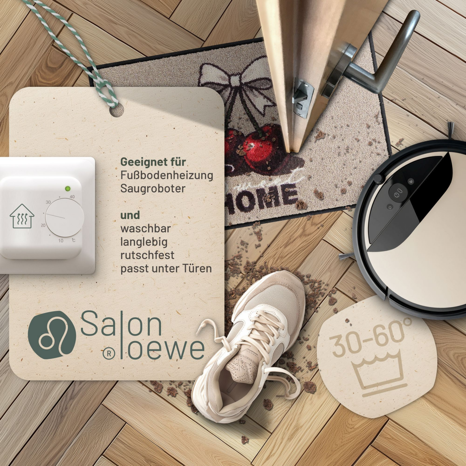 salonloewe-cherry-sweet-eingangsmatte-beige-45-x-70-cm-waschbar-rutschfest image 2