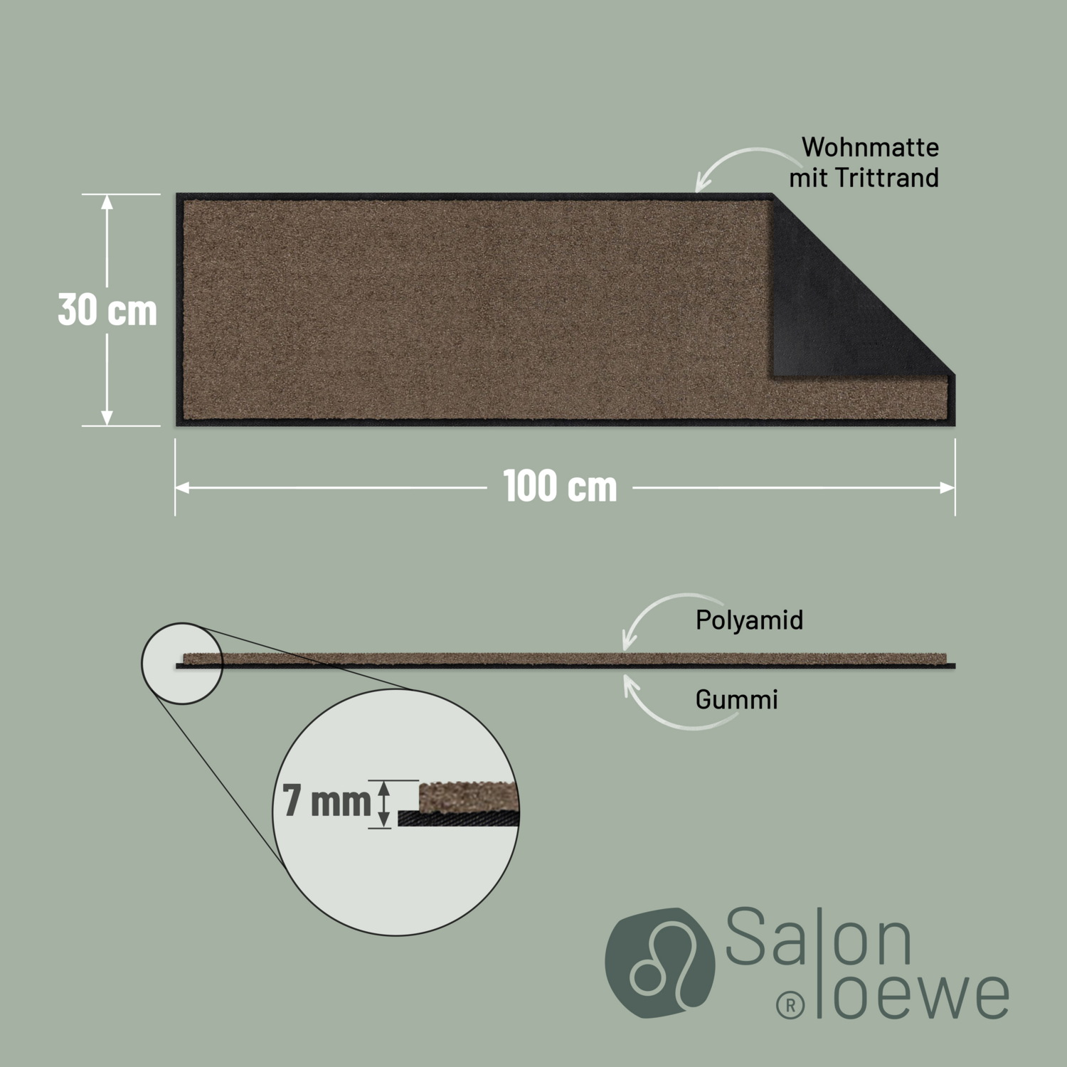 salonloewe-taupe-l-ufer-30-x-100-cm-waschbare-schmutzfangmatte-aus-polyamid-brau image 4