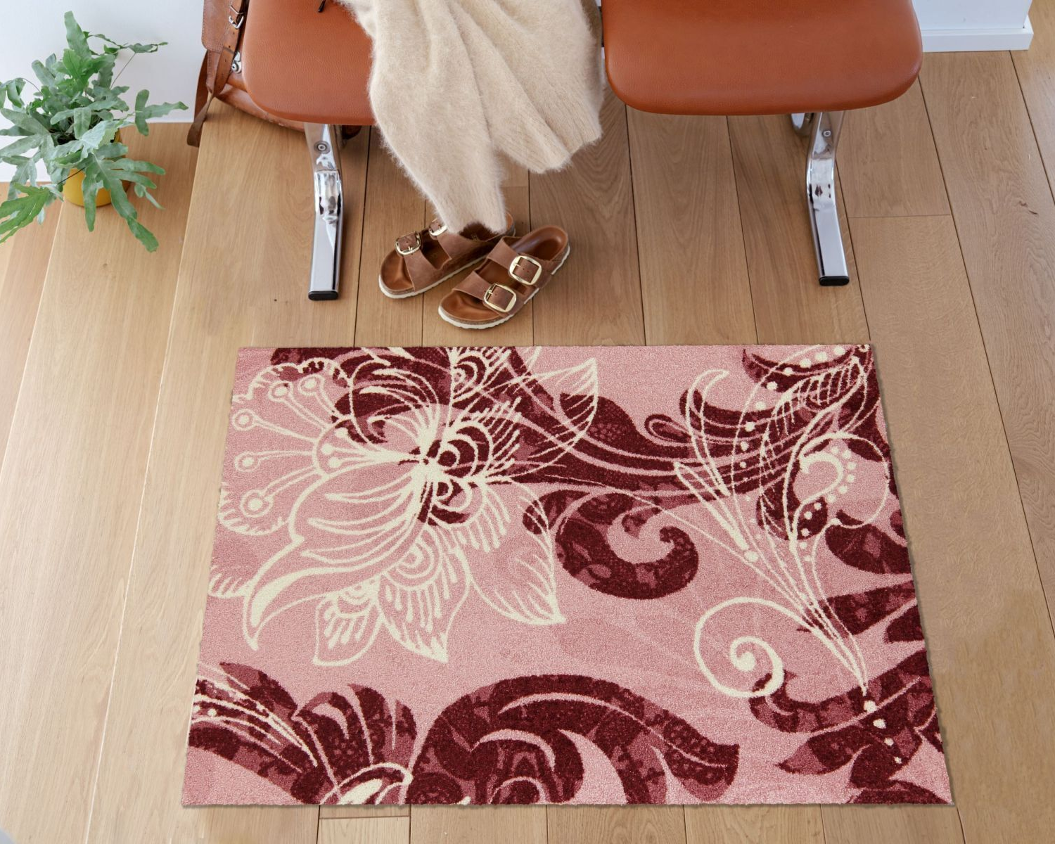 salonloewe-arabeske-rose-l-ufer-75-x-100-cm-orientalischer-kurzflor-teppichl-ufe image 2
