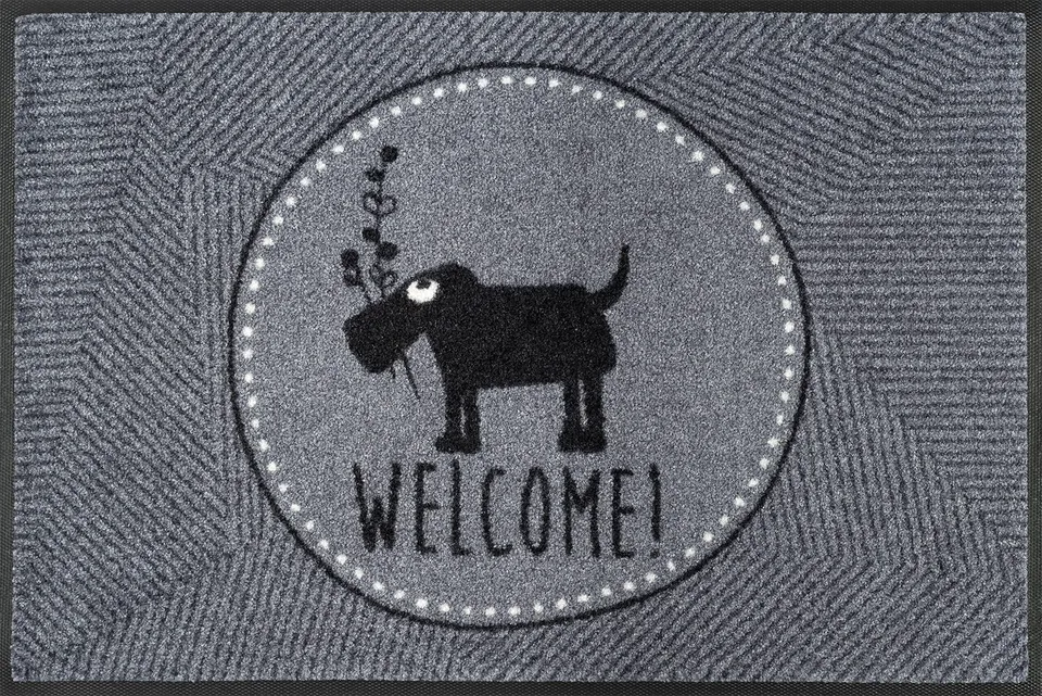 wash-dry-fu-matte-herr-just-welcome-50x75-cm-grau-waschbare-sauberlaufmatte-f-r- image 1