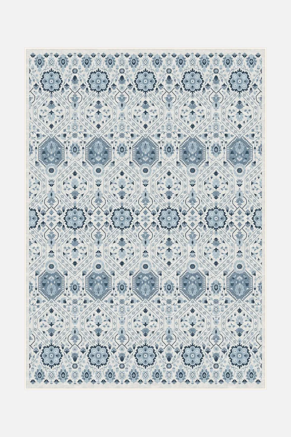 teppana-hangi-blau-waschbarer-kurzflor-teppich-im-floralen-blau-design-50-rabatt image 1