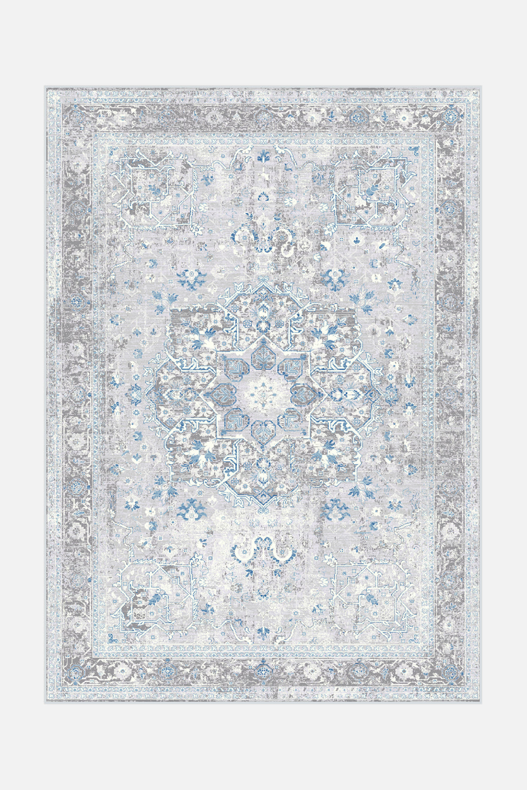 teppana-marie-vintage-teppich-waschbarer-indoor-teppich-in-blau-gr-n-inkl-rutsch image 1