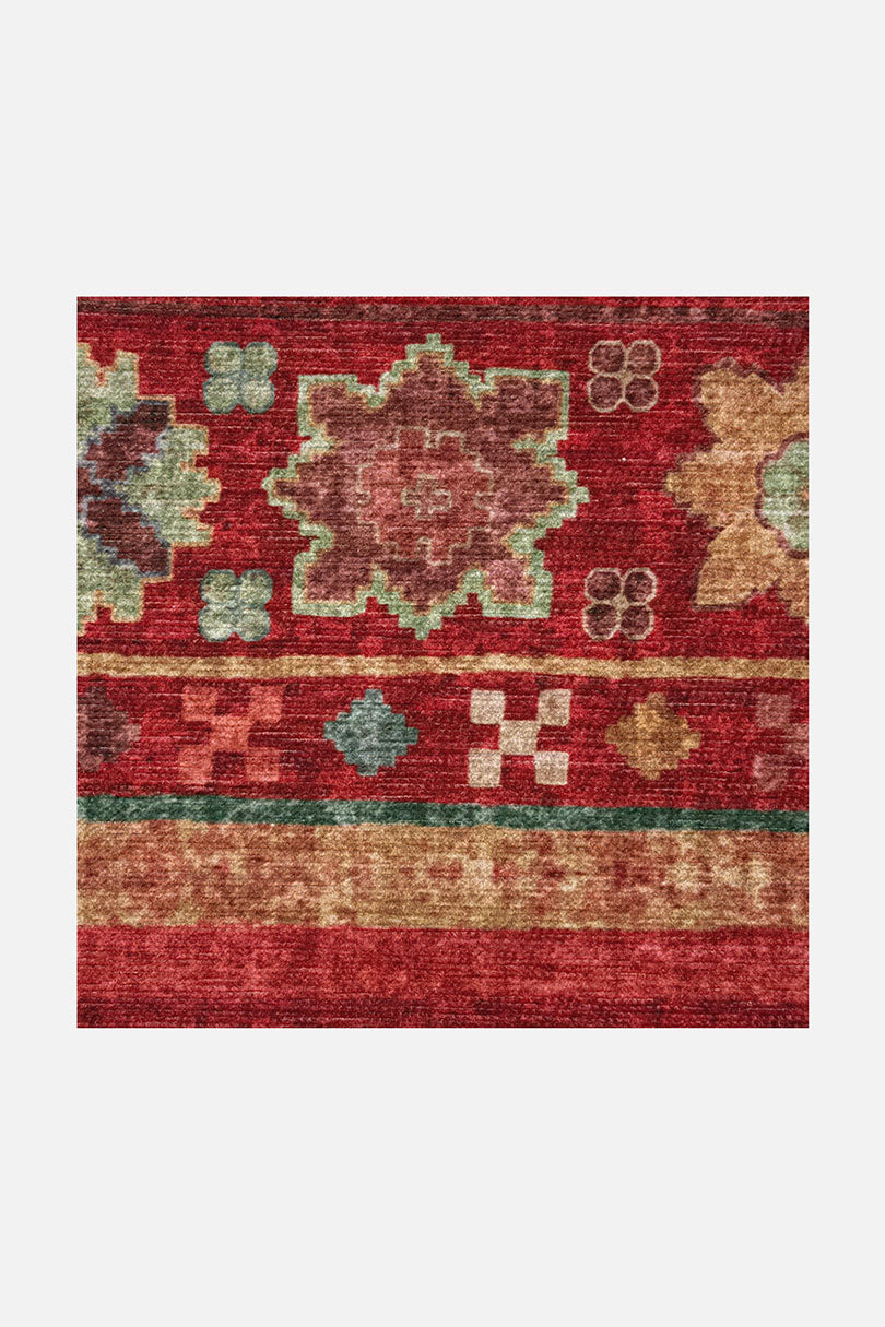 teppana-samira-granat-teppich-waschbarer-boho-teppich-mit-geometrischem-muster-i image 3