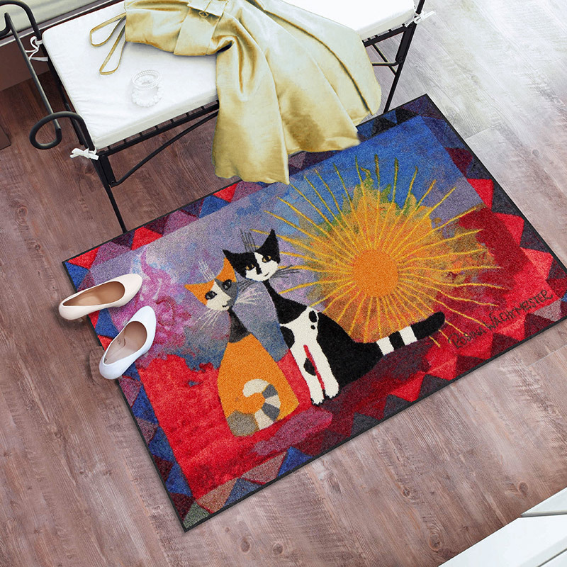 salonloewe-noi-due-teppich-75-x-120-cm-k-nstlerischer-waschteppich-mit-katzenmot image 2