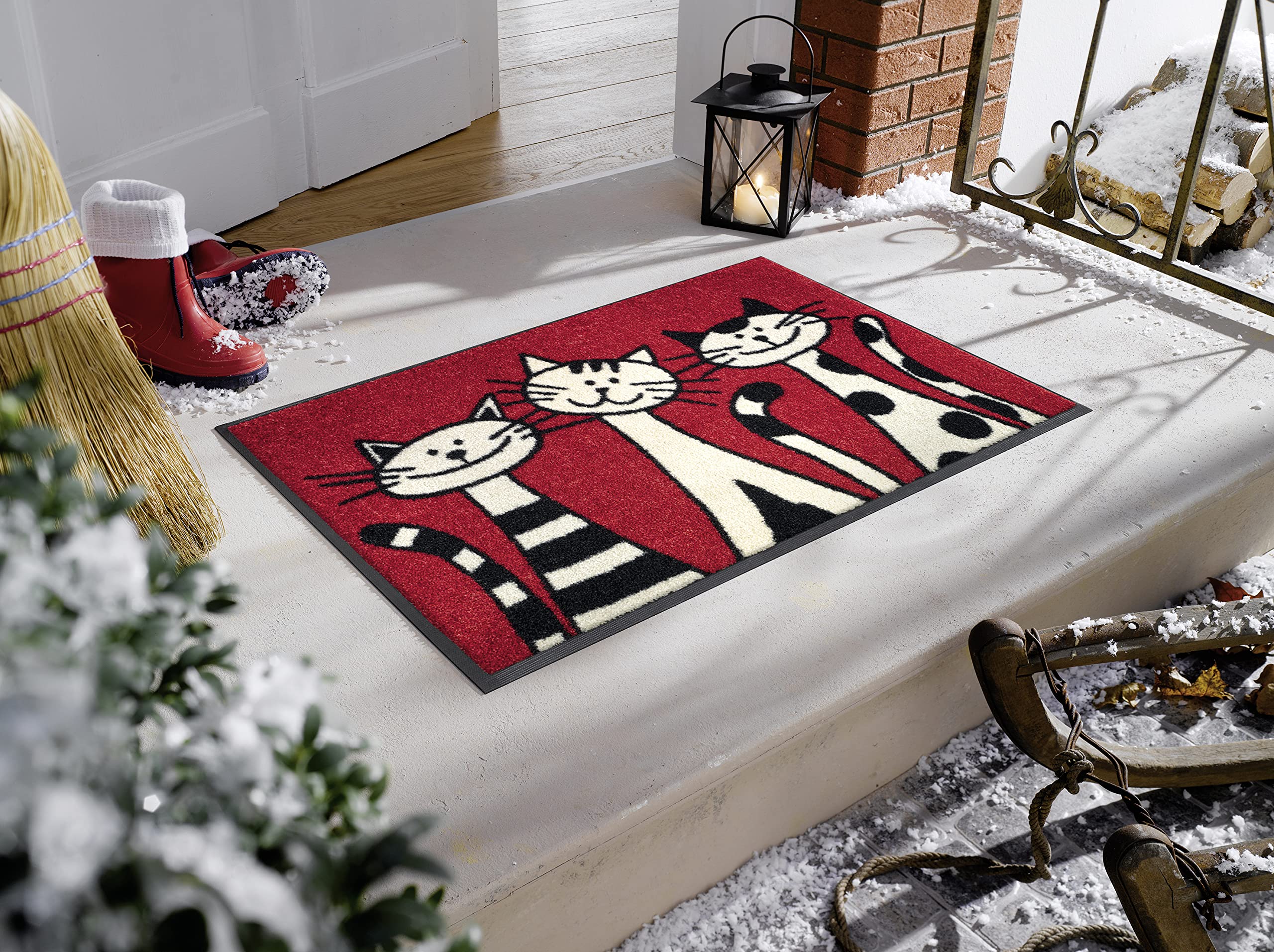 wash-dry-fu-matte-three-cats-50x75-cm-waschbare-design-sauberlaufmatte-mit-katze image 2