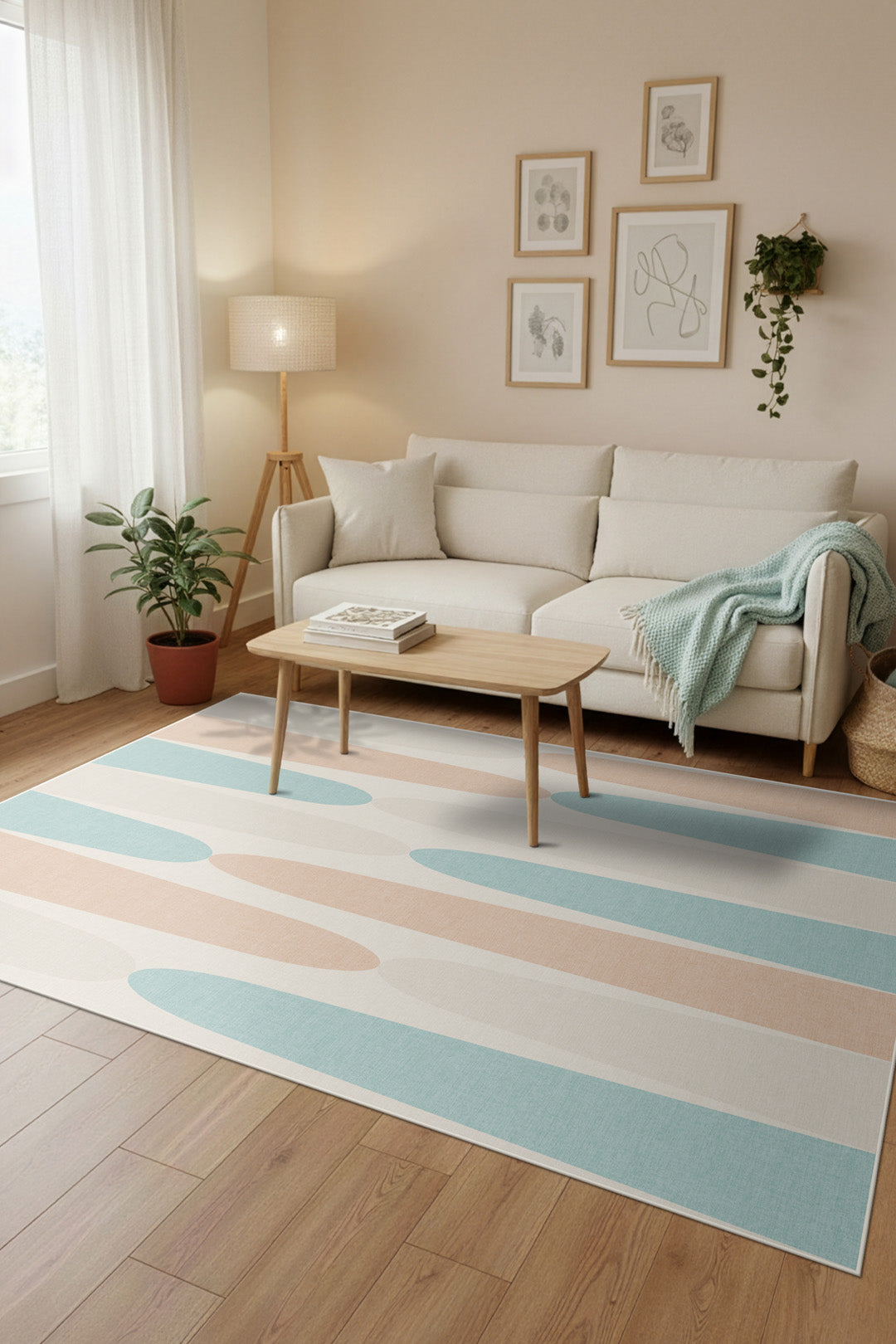 teppana-ria-pastell-waschbarer-teppich-blau-boho-geometrisch image 4
