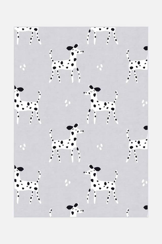 teppana-dalmatiner-grau-teppich-waschbar-inkl-rutschfester-matte-modernes-design image 1
