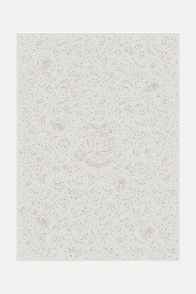 teppana-harry-potter-hogwarts-creme-teppich-waschbarer-kinderteppich-mit-hogwart image 1