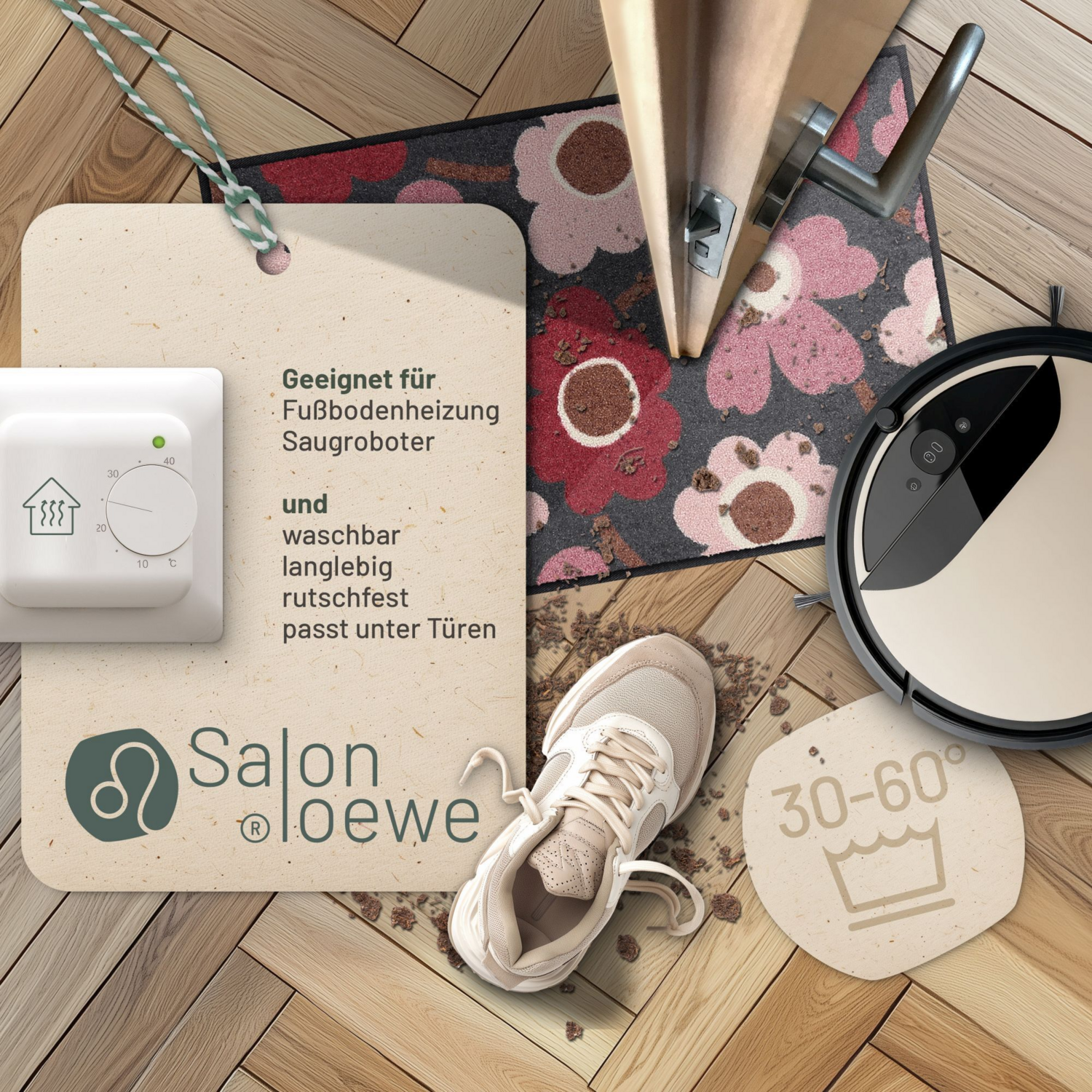 salonloewe-blooming-harmony-eingangsmatte-50-x-75-cm-waschbare-fu-matte-mit-blum image 2