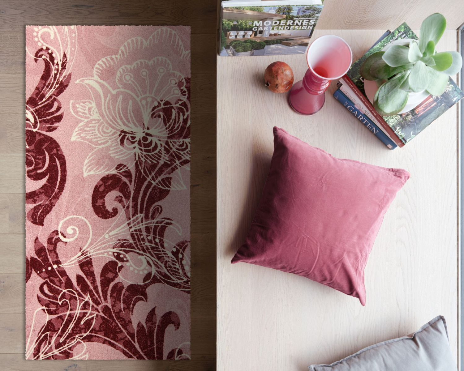 salonloewe-arabeske-rose-l-ufer-75-x-150-cm-waschbarer-flurl-ufer-mit-orientalis image 2
