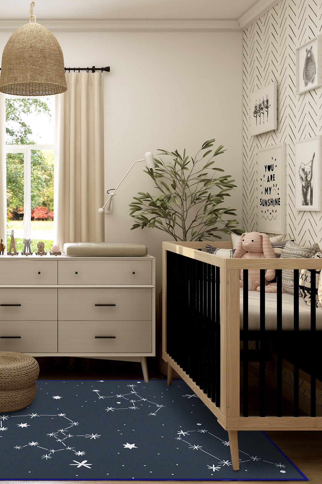 teppana-sternzeichen-himmel-teppich-waschbarer-kinderteppich-in-blau-mit-sternze image 4