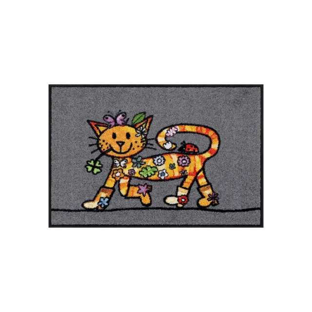 salonloewe-funky-cat-eingangsmatte-50-x-75-cm-waschbare-schmutzfangmatte-mit-bun image 1