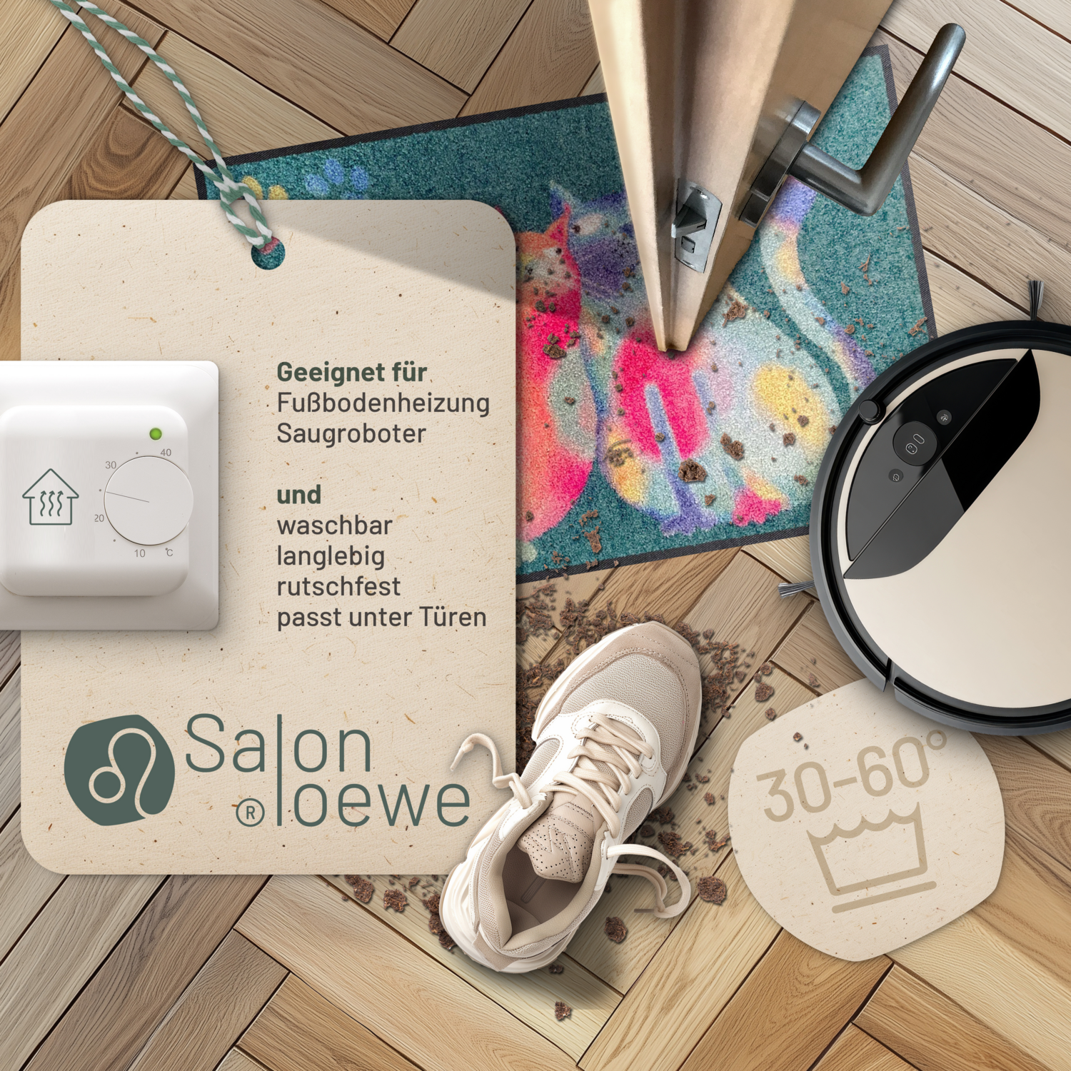 salonloewe-rainbow-cats-eingangsmatte-50-x-75-cm-bunte-waschbare-fu-matte-mit-ka image 3