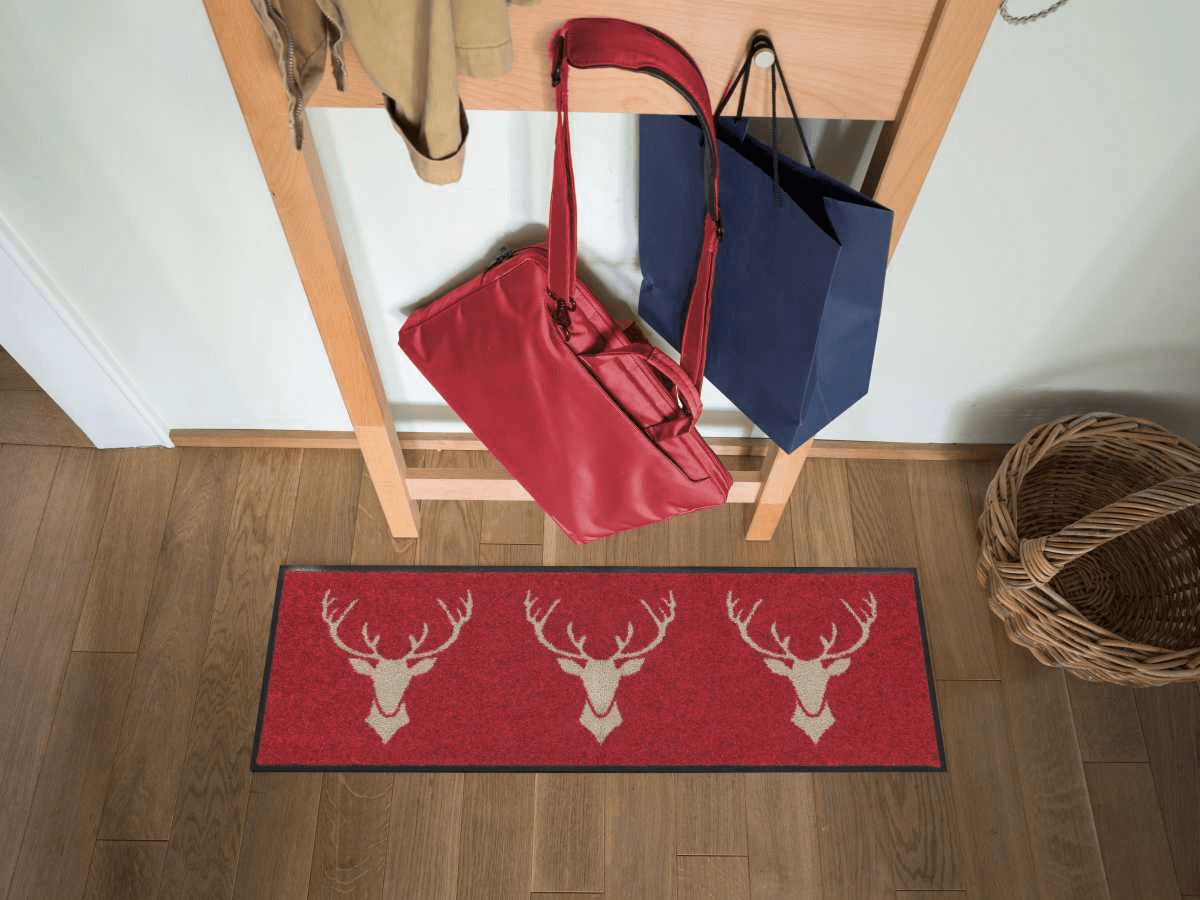 salonloewe-franz-trio-rot-minimatte-30-x-100-cm-waschbare-fu-matte-mit-farbakzen image 2