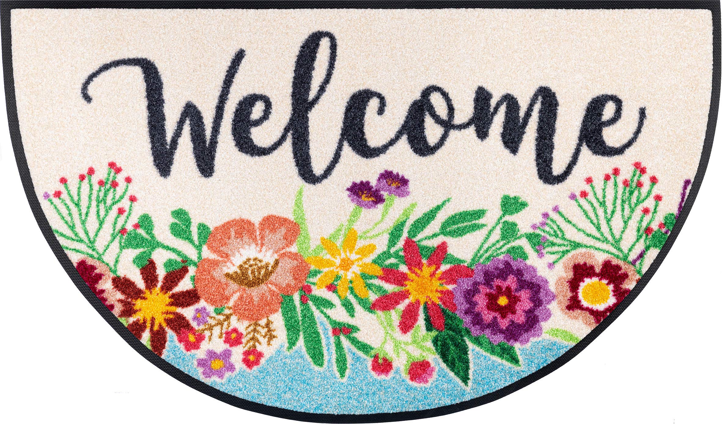 wash-dry-design-fu-matte-round-welcome-blooming-50x85-cm-runde-waschbare-sauberl image 1