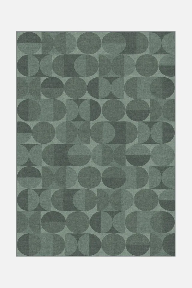 teppana-ronda-waldgr-n-teppich-waschbarer-moderner-teppich-in-waldgr-n-geometris image 1