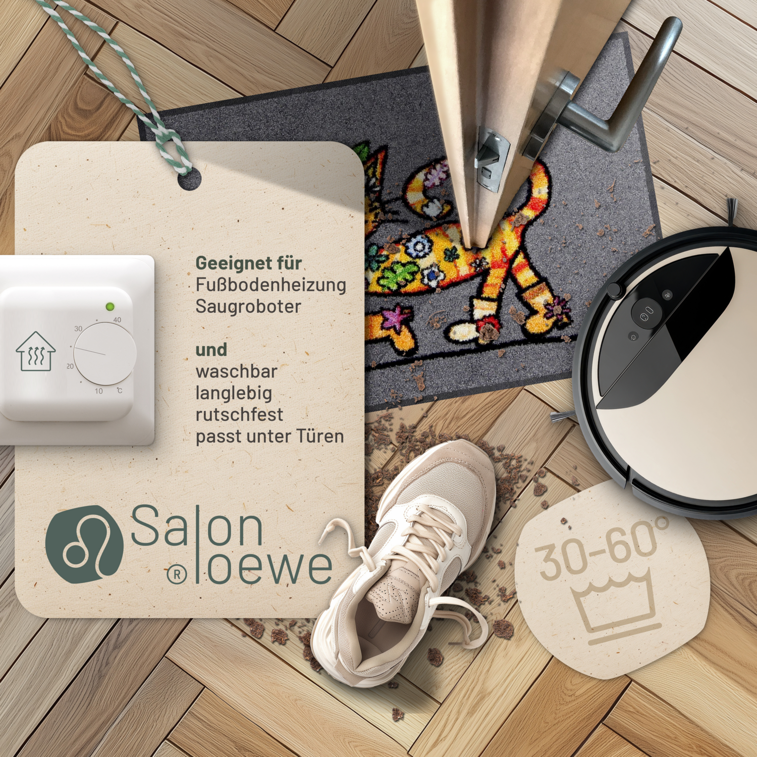 salonloewe-funky-cat-eingangsmatte-50-x-75-cm-waschbare-schmutzfangmatte-mit-bun image 3