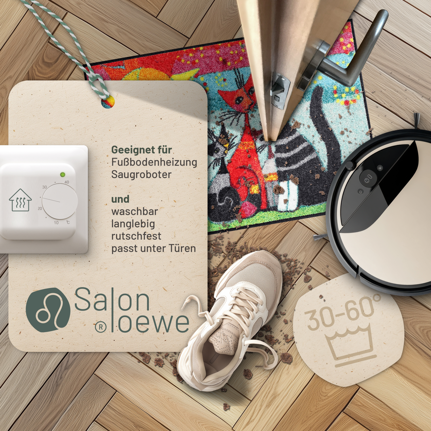 salonloewe-momenti-di-felicita-fu-matte-50-x-75-cm-bunte-katzen-motivmatte-polya image 3