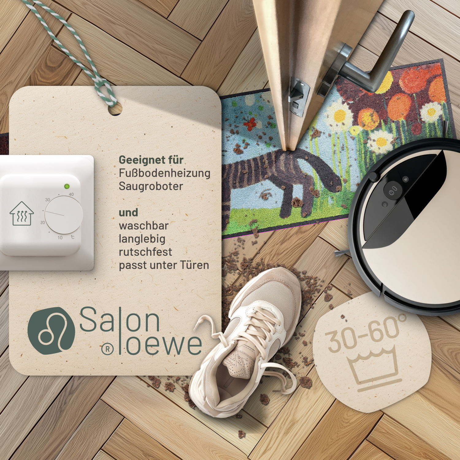 salonloewe-margherite-halb-rund-35-x-120-cm-kunstvolle-halbrund-matte-mit-katzen image 3