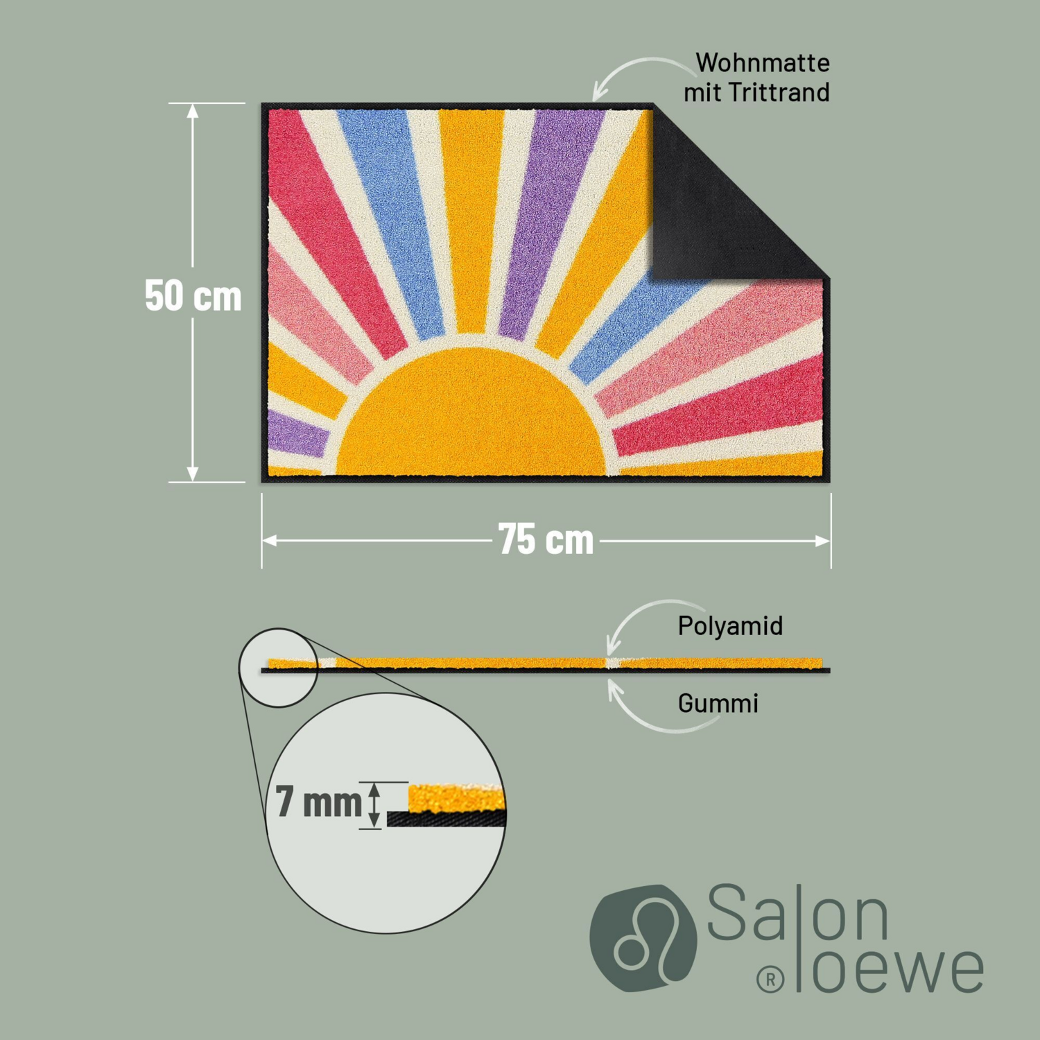 salonloewe-sunrise-eingangsmatte-50-x-75-cm-schmutzfangmatte-mit-polyamid-und-ru image 4