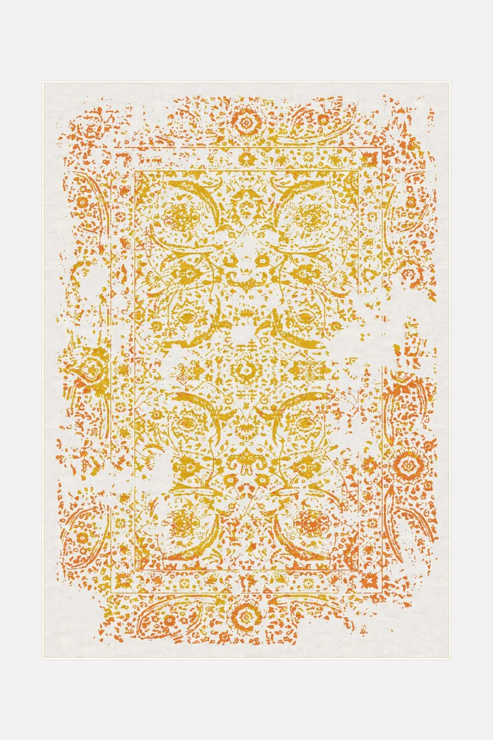 teppana-eva-sonne-teppich-waschbarer-teppich-in-gelb-orange-f-r-moderne-wohnr-um image 1