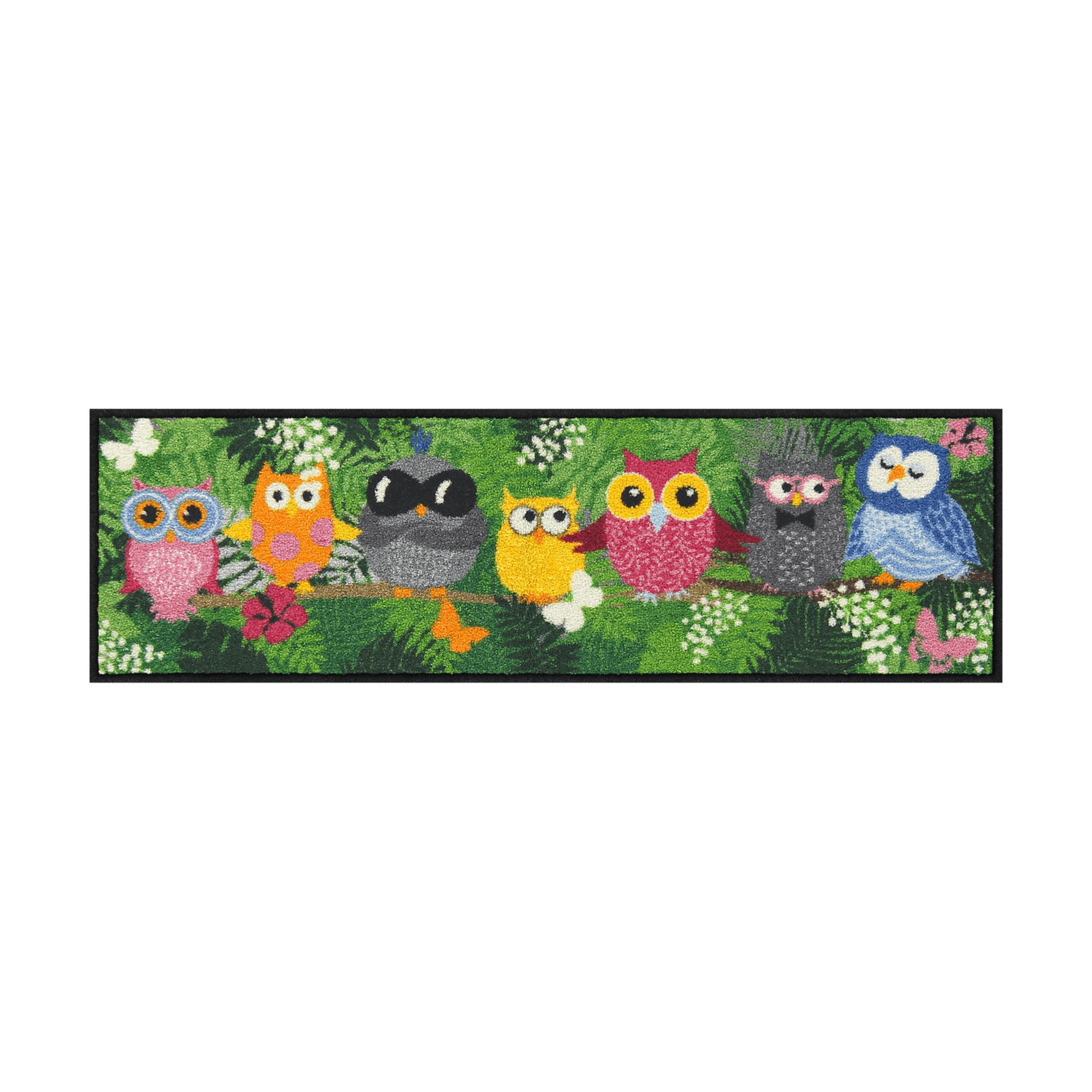 salonloewe-dschungeleulen-eingangsmatte-30-x-100-cm-eulenmotiv-waschbar-rutschfe image 1