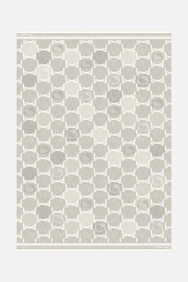 teppana-hello-kitty-trellis-taupe-teppich-waschbar-inkl-rutschfester-matte-kinde image 1