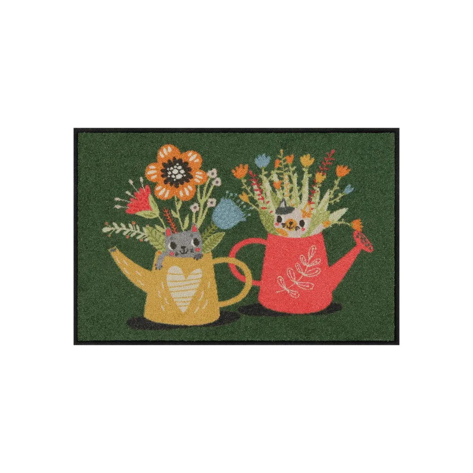 salonloewe-garden-kittens-eingangsmatte-50-x-75-cm-buntes-gie-kannen-motiv-wasch image 1