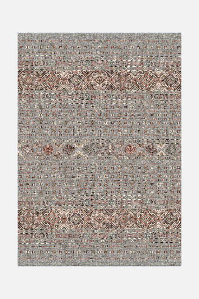 teppana-noura-graphit-waschbarer-teppich-boho-geometrisch image 1