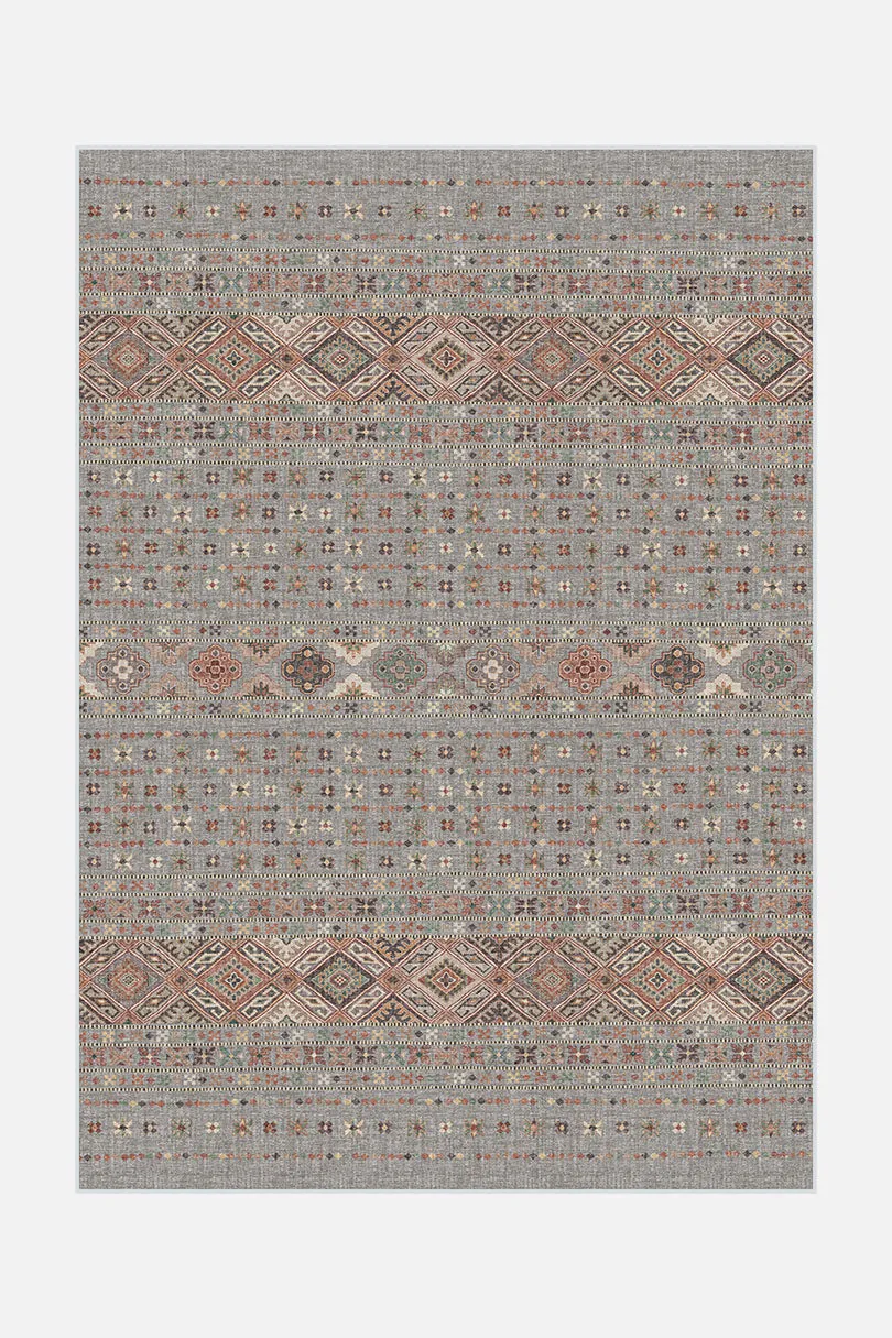 teppana-noura-graphit-waschbarer-teppich-boho-geometrisch image 1