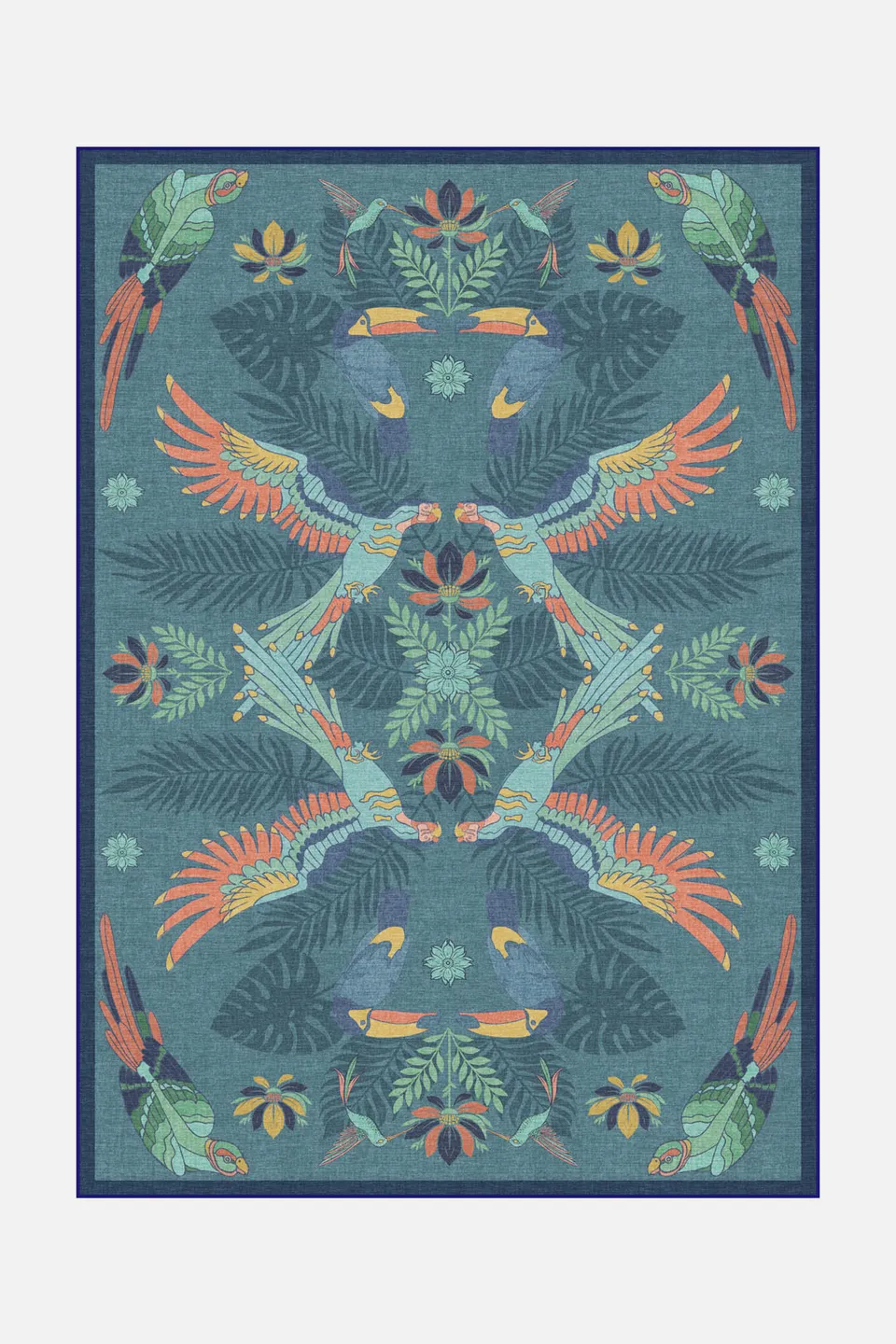 teppana-tropenv-gel-blau-teppich-waschbarer-designer-teppich-mit-exotischem-voge image 1