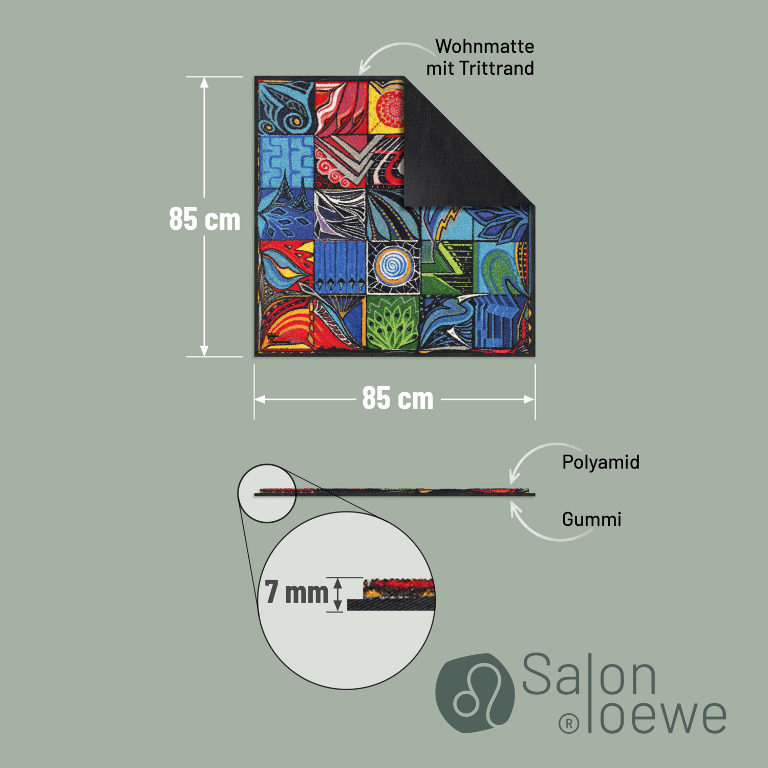 salonloewe-gemelli-teppich-85-x-85-cm-quadratische-designmatte-mit-kunstmotiv image 4