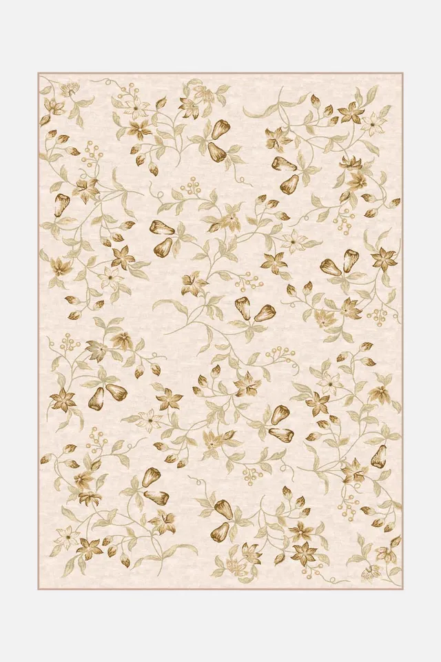 teppana-lale-beige-teppich-waschbarer-teppich-mit-rutschmatte image 1