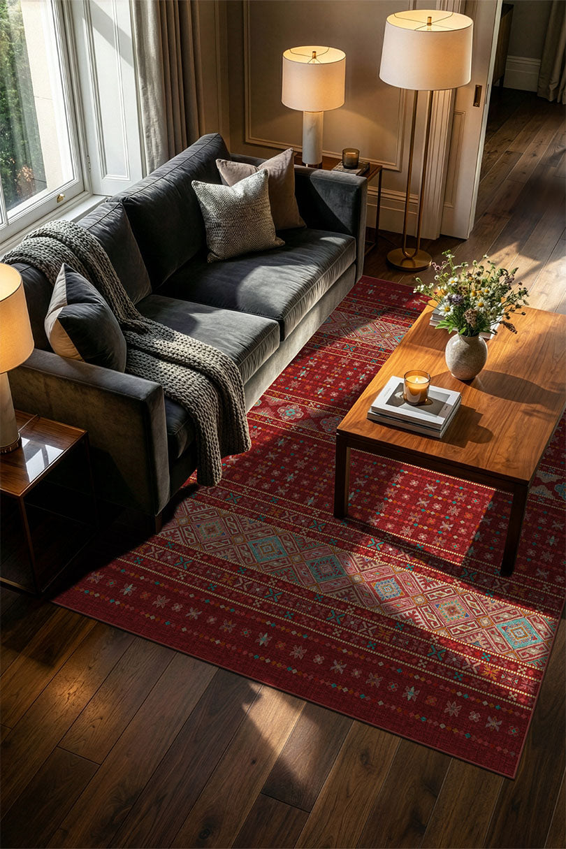 teppana-noura-rubin-teppich-boho-geometrisch image 4