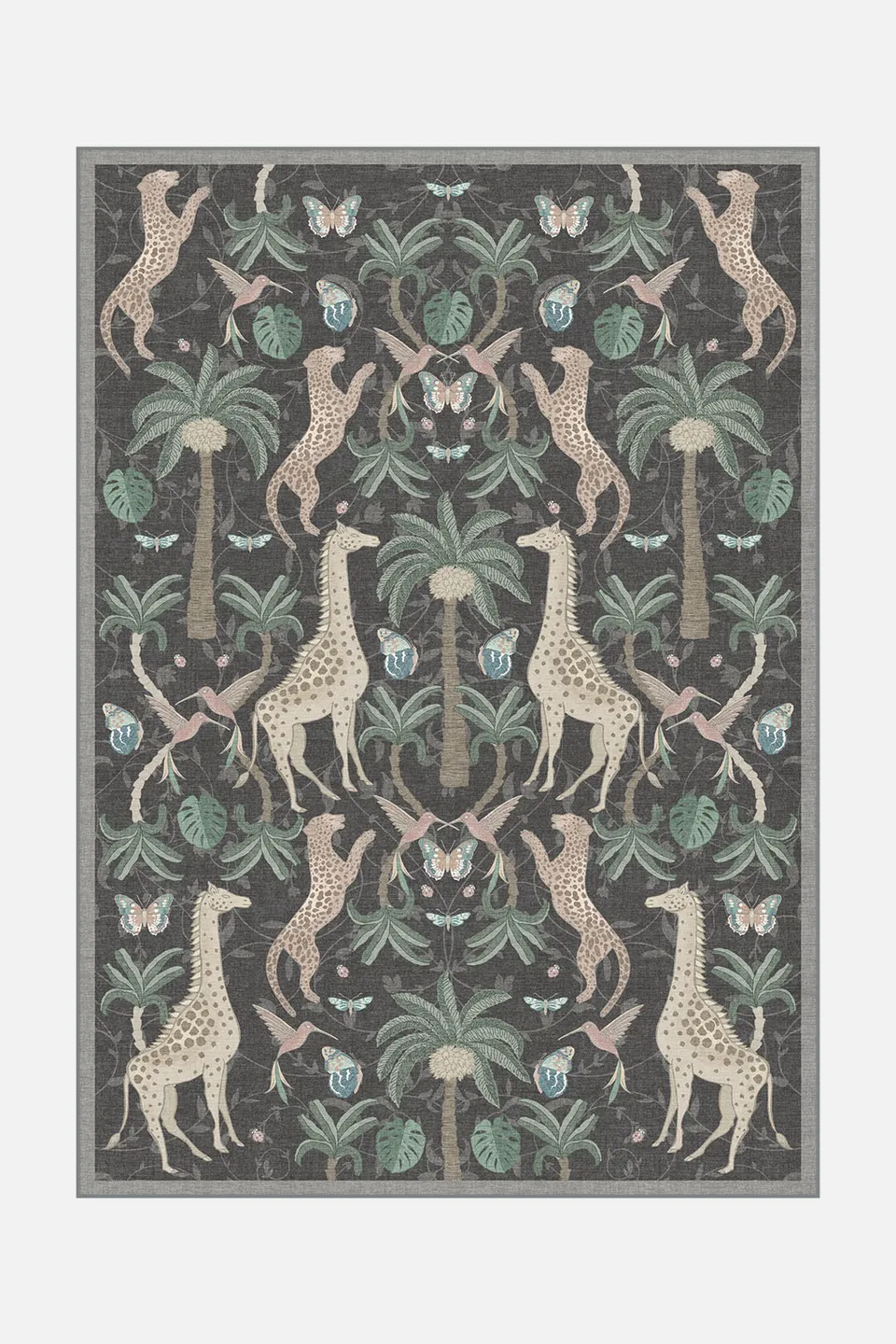 teppana-savanne-nacht-teppich-waschbarer-mehrfarben-teppich-beige-natur-dunkelgr image 1
