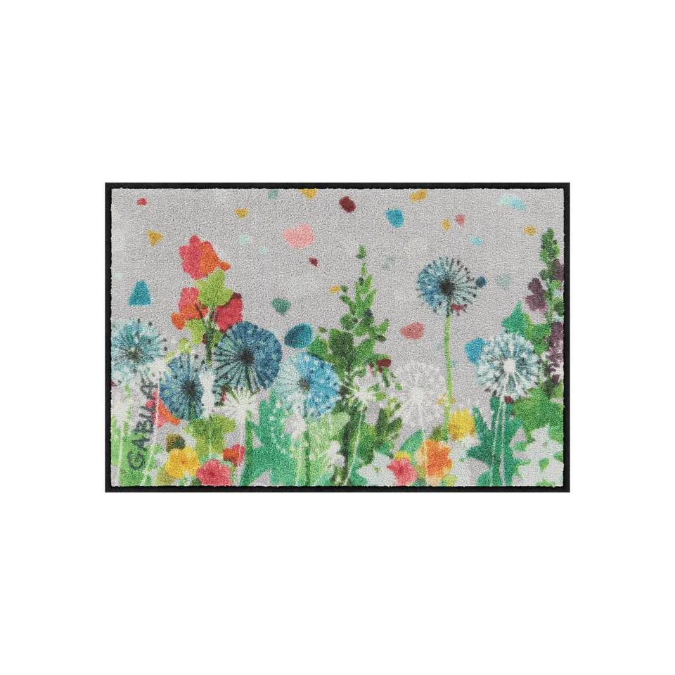 salonloewe-bee-happy-portrait-eingangsmatte-50-x-75-cm-bunte-blumen-fu-matte-mad image 1