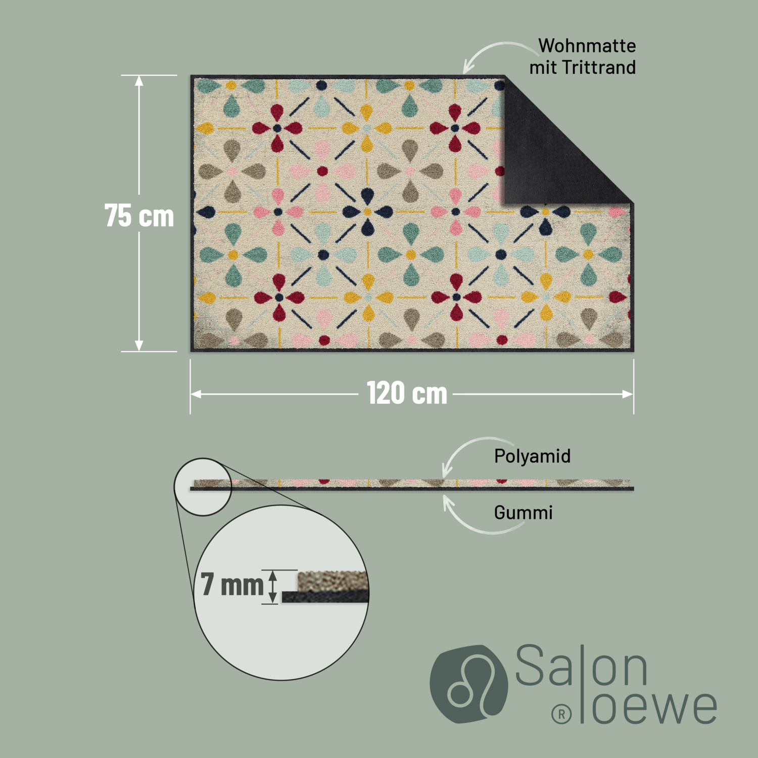 salonloewe-riki-teppich-75-x-120-cm-florale-waschmatte-mit-pastellmotiv image 4